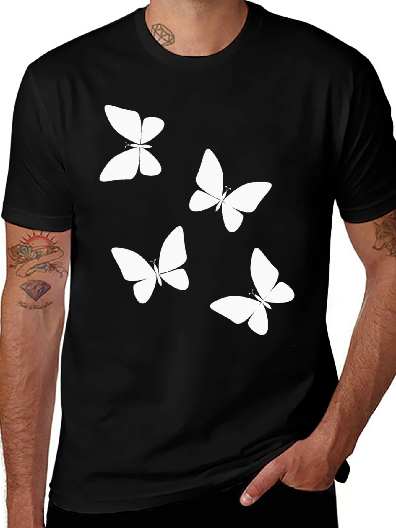 Variant 27 of Butterfly Graphic Black T-Shirt