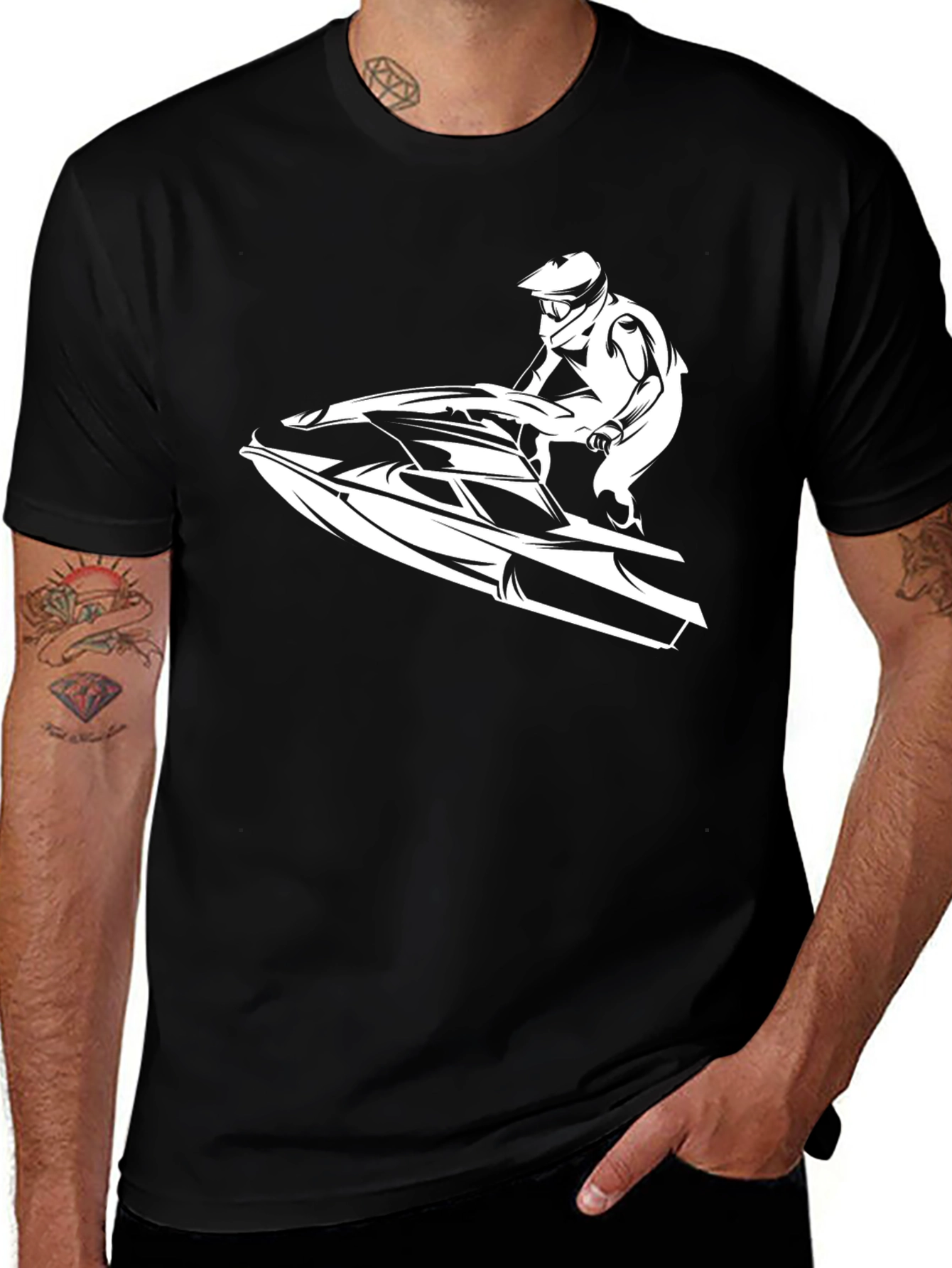 Variant 26 of Jet Ski Rider Graphic Tee - Black