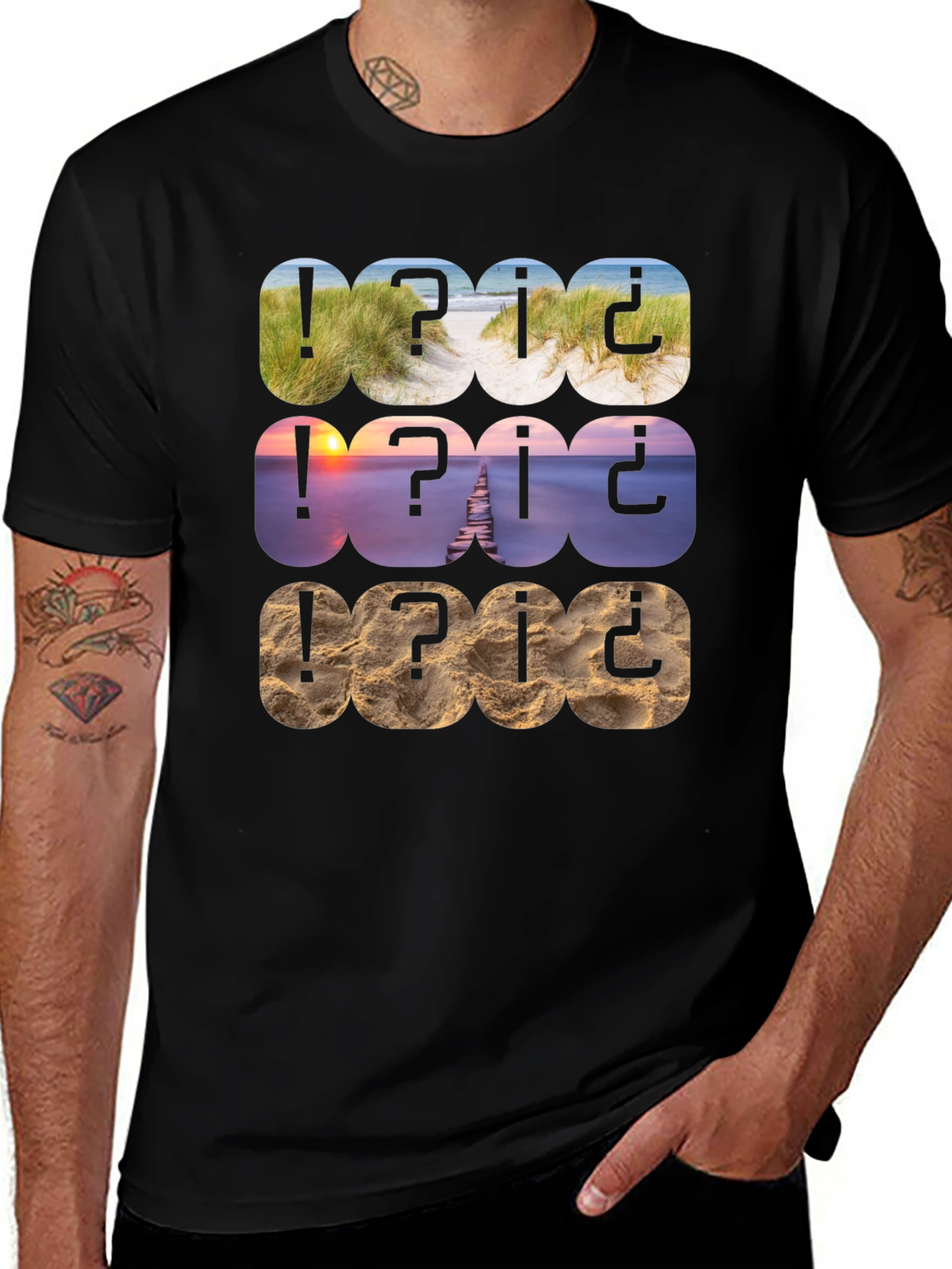 Variant 21 of Beach Scenery Pattern T-Shirt