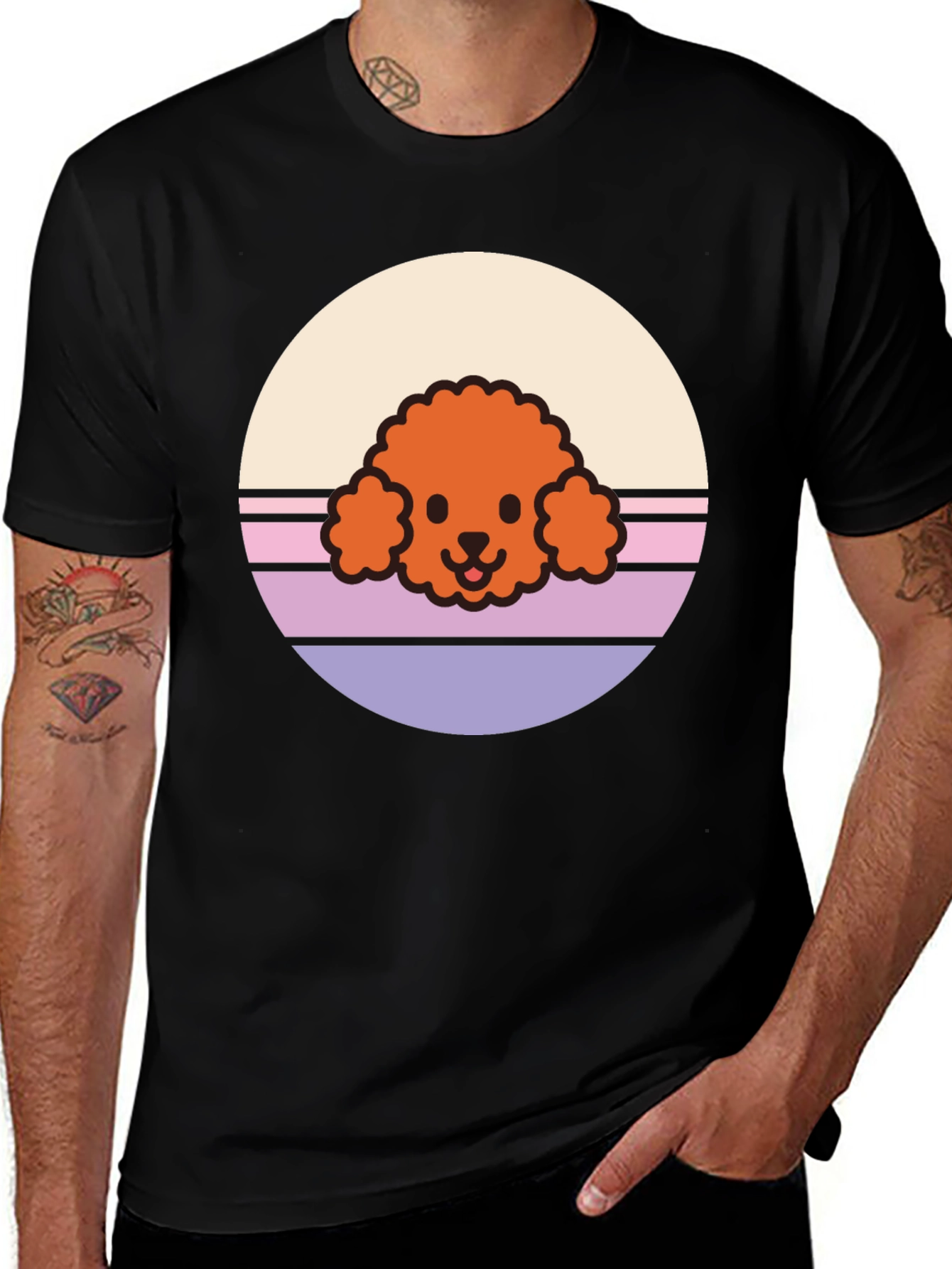 Variant 29 of Retro Poodle Graphic Tee - Comfort & Style