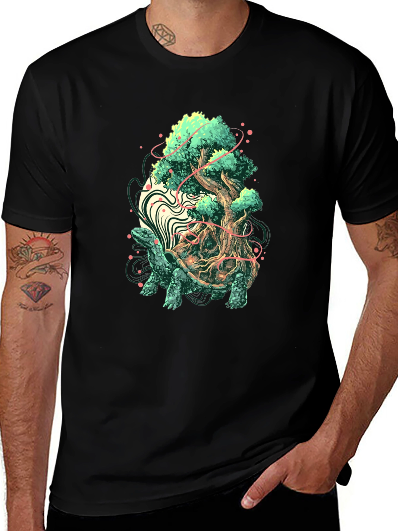 Variant 19 of Turtle Tree Graphic T-Shirt - Unique Nature Design