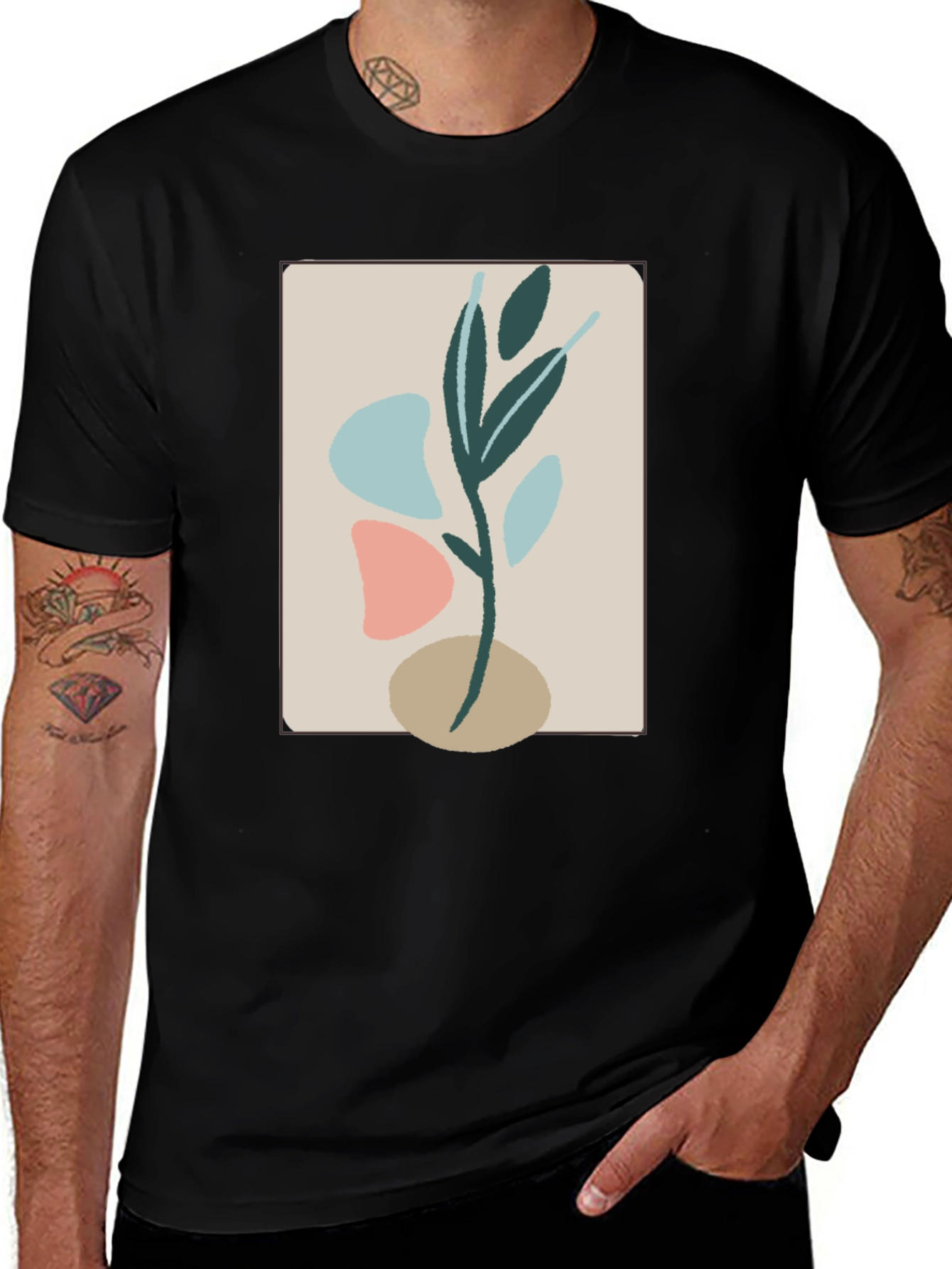 Variant 15 of Abstract Botanical Graphic Tee - Modern Art Shirt