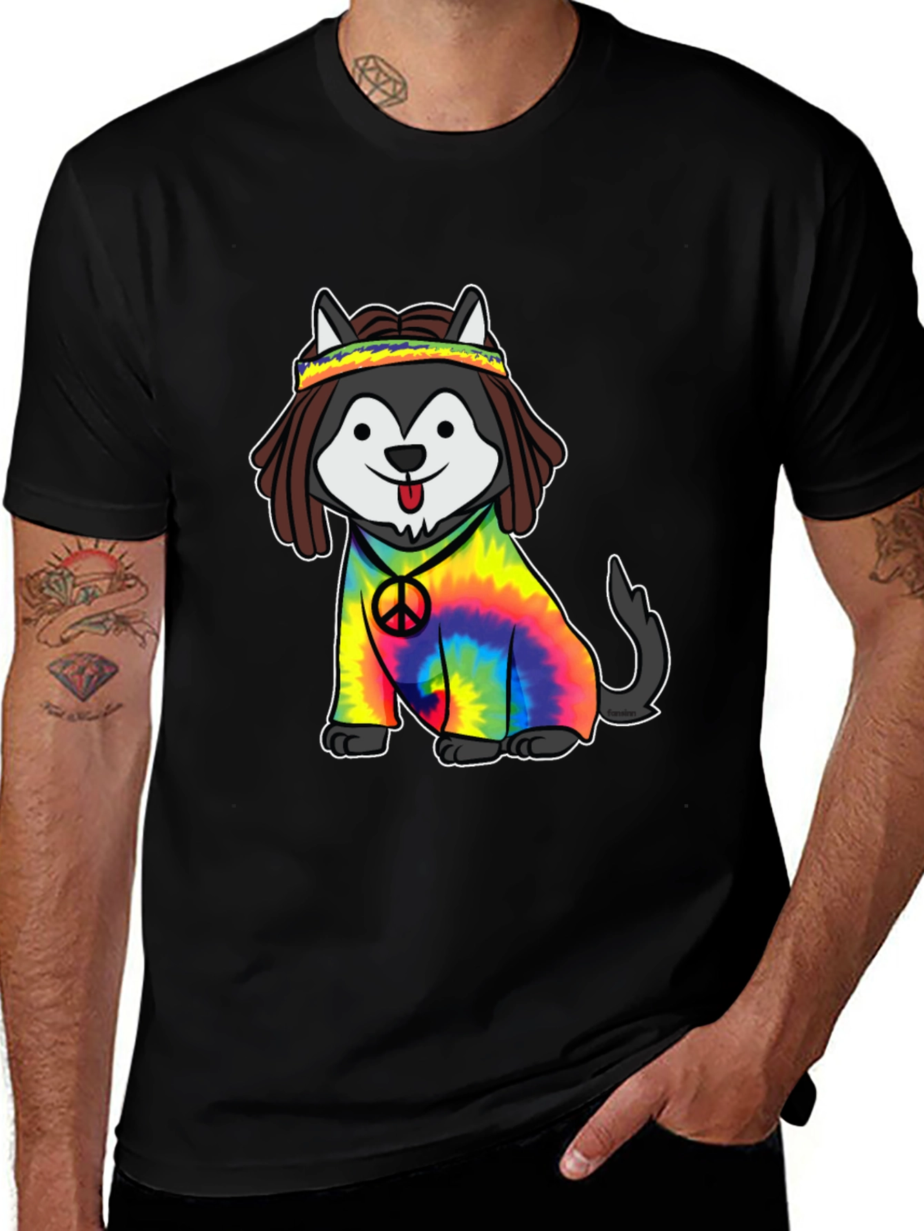 Variant 28 of Hippie Dog Graphic T-Shirt