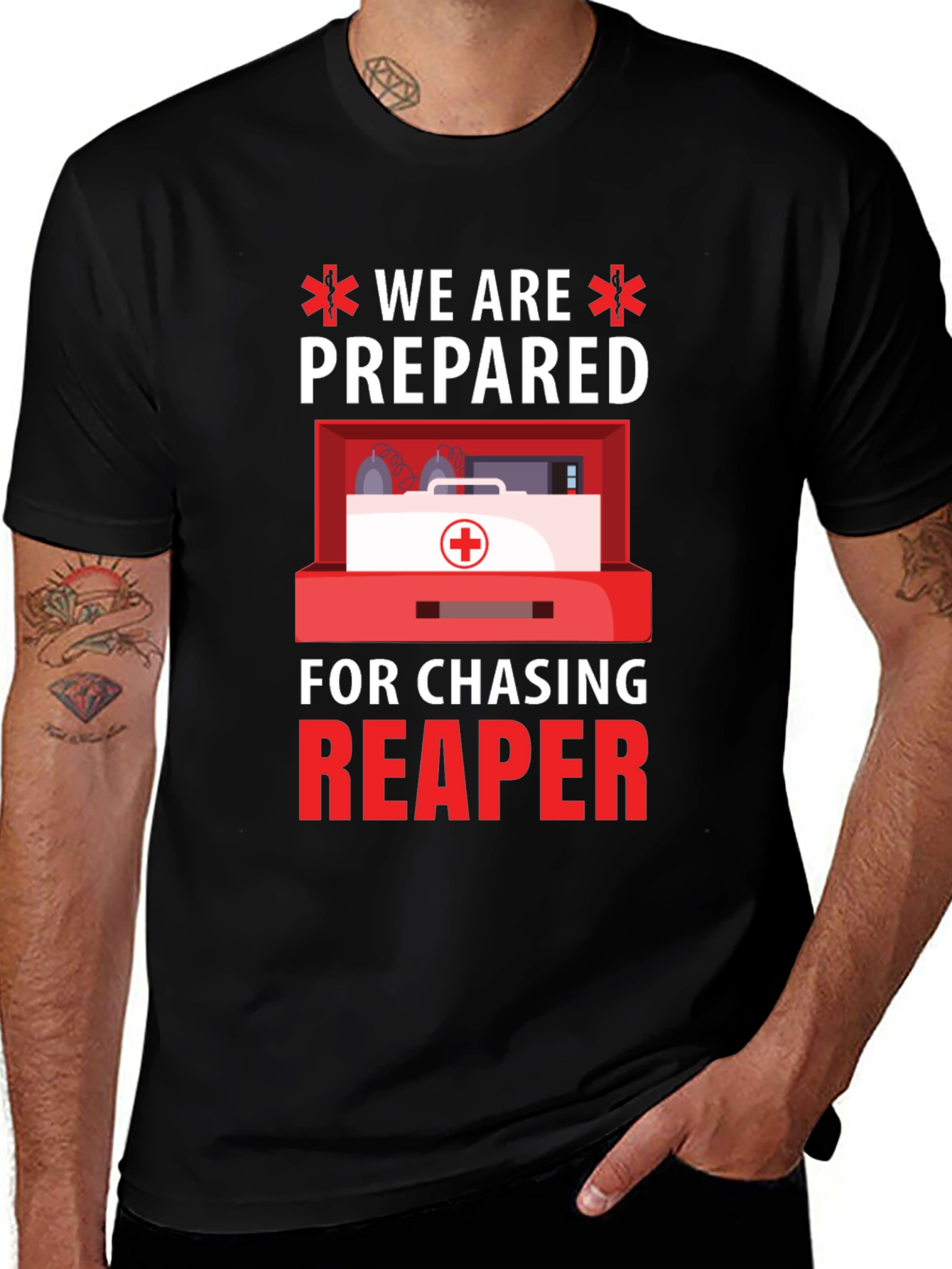 Variant 2 of Prepared Reaper Chasing First Aid T-Shirt