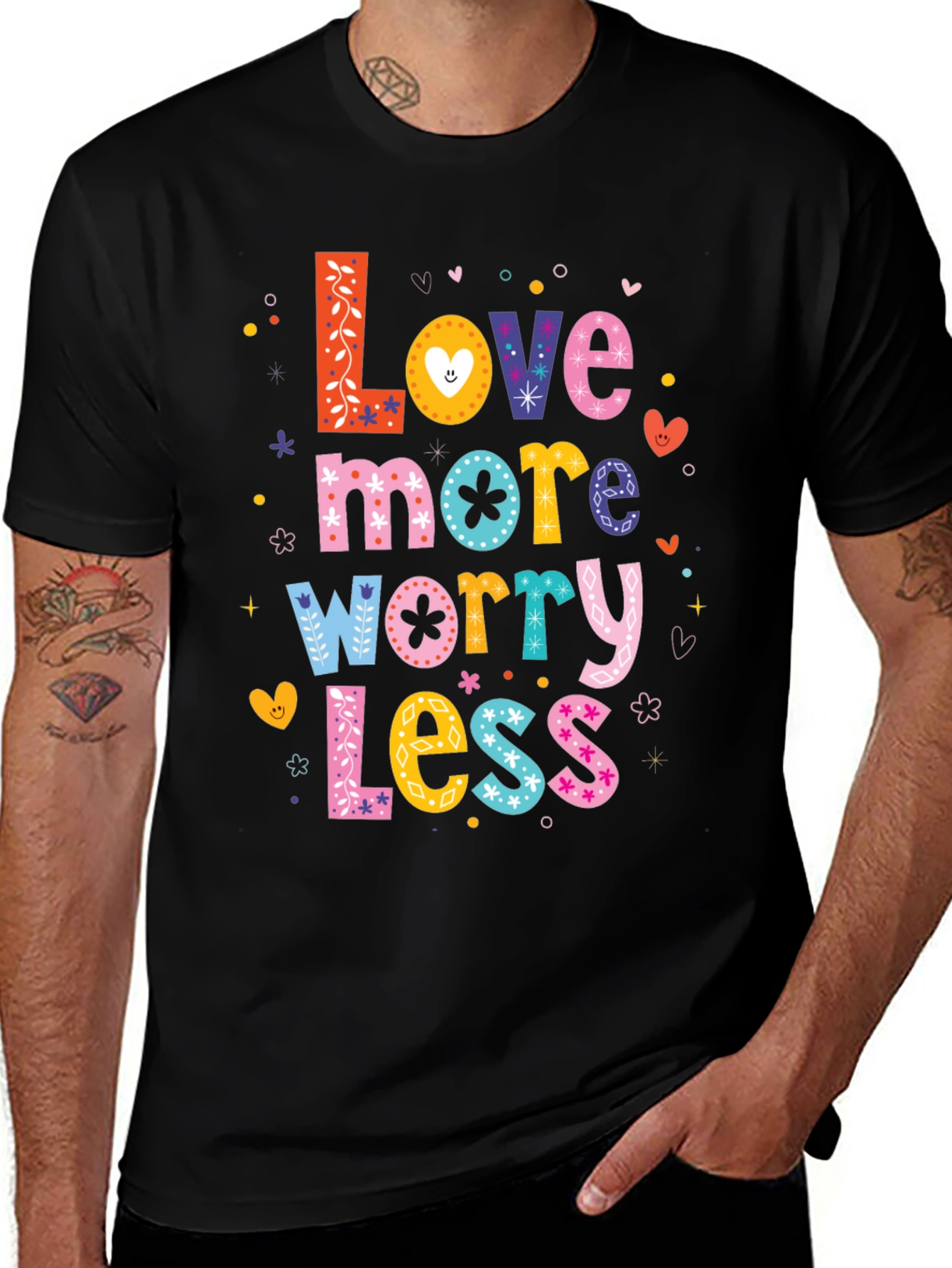 Variant 15 of Love More Worry Less Graphic Tee