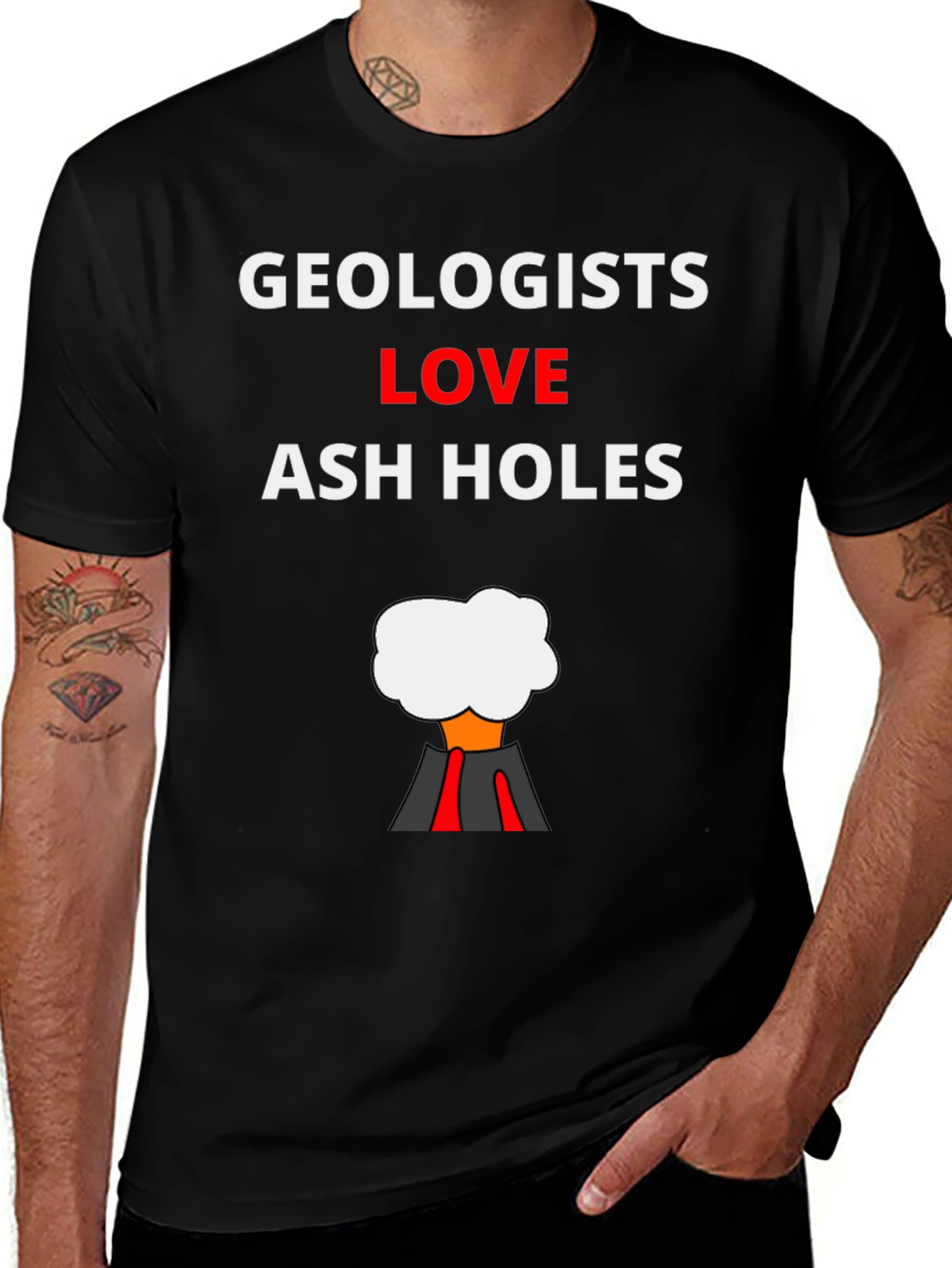 Variant 13 of Geologists Love Ash Holes T-Shirt - Funny Volcano Tee