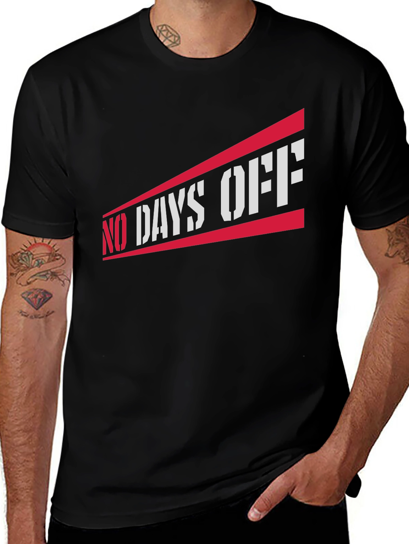 Variant 18 of No Days Off Graphic Tee - Black Casual T-Shirt