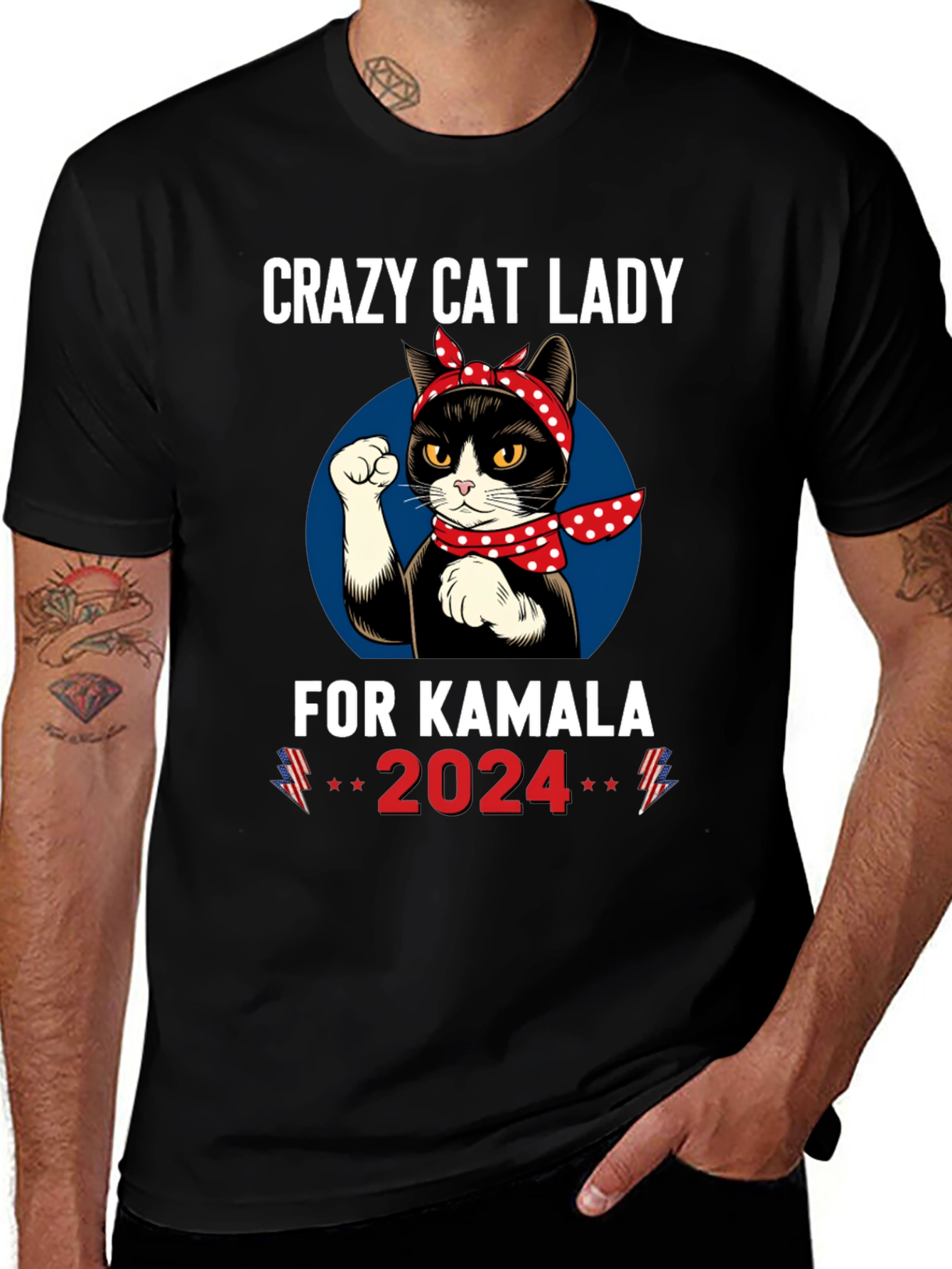 Crazy Cat Lady for Kamala 2024 T-Shirt