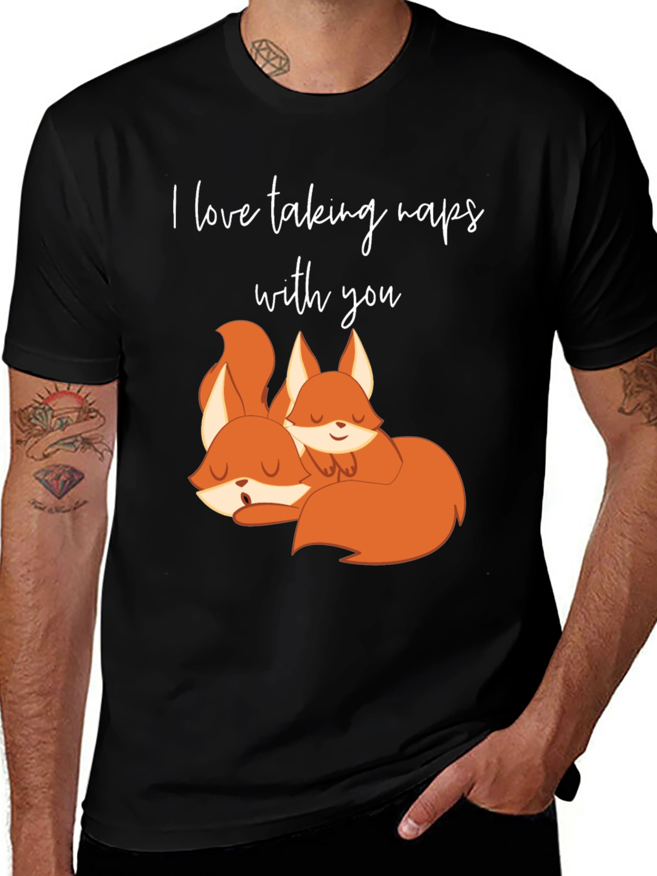 Variant 8 of Cute Fox Nap T-Shirt - I Love Naps With You