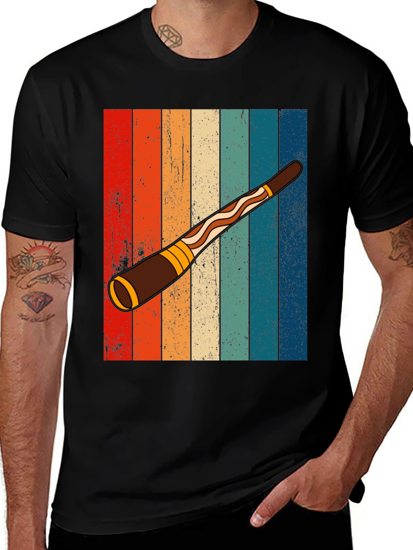 Variant 6 of Retro Didgeridoo Graphic Tee