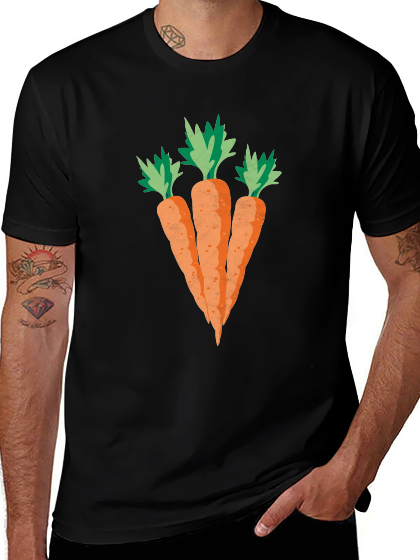 Variant 2 of Carrot Graphic Black T-Shirt