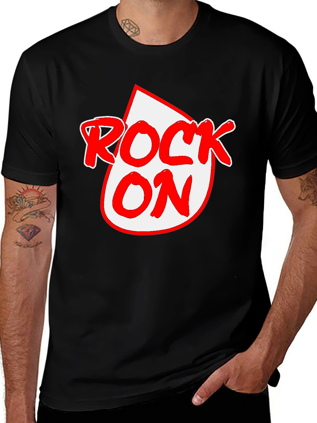 Variant 29 of Rock On Graphic Tee - Black Crewneck
