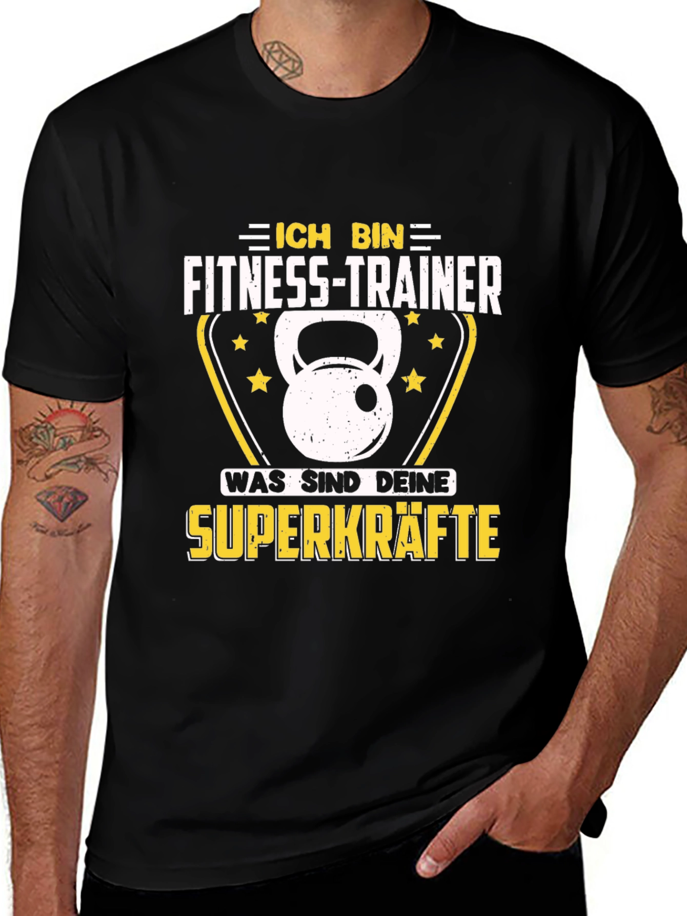 Variant 13 of Fitness Trainer T-Shirt - Superkräfte Design