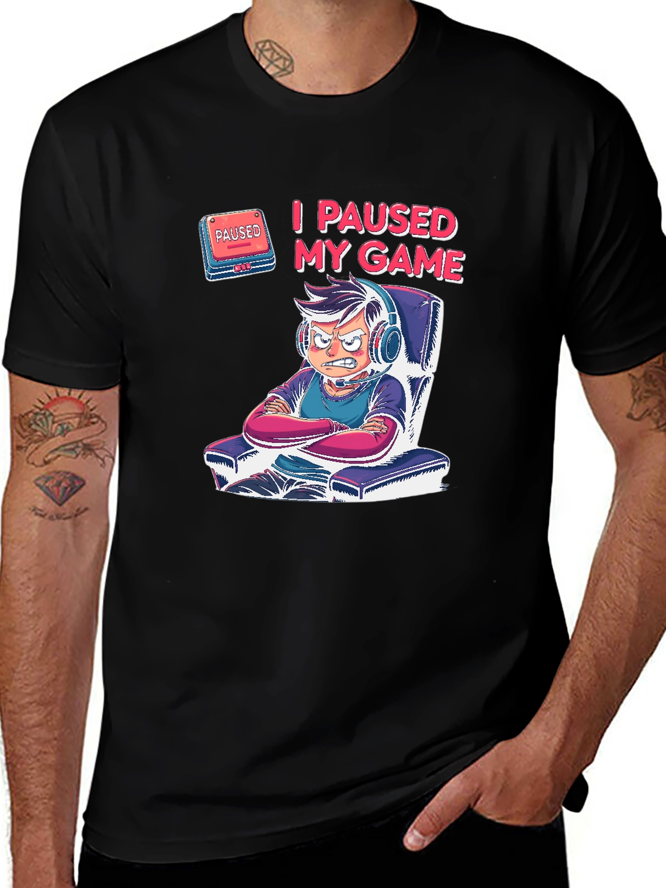 Variant 30 of I Paused My Game T-Shirt - Gamer Graphic Tee