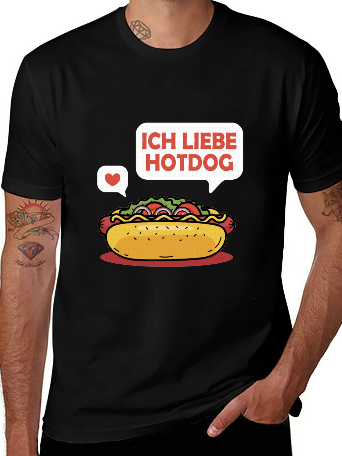 Variant 12 of Ich Liebe Hotdog T-Shirt - Foodie Apparel