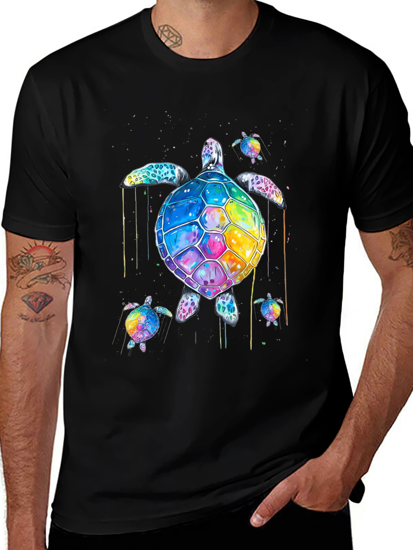 Variant 22 of Rainbow Turtle Graphic T-Shirt
