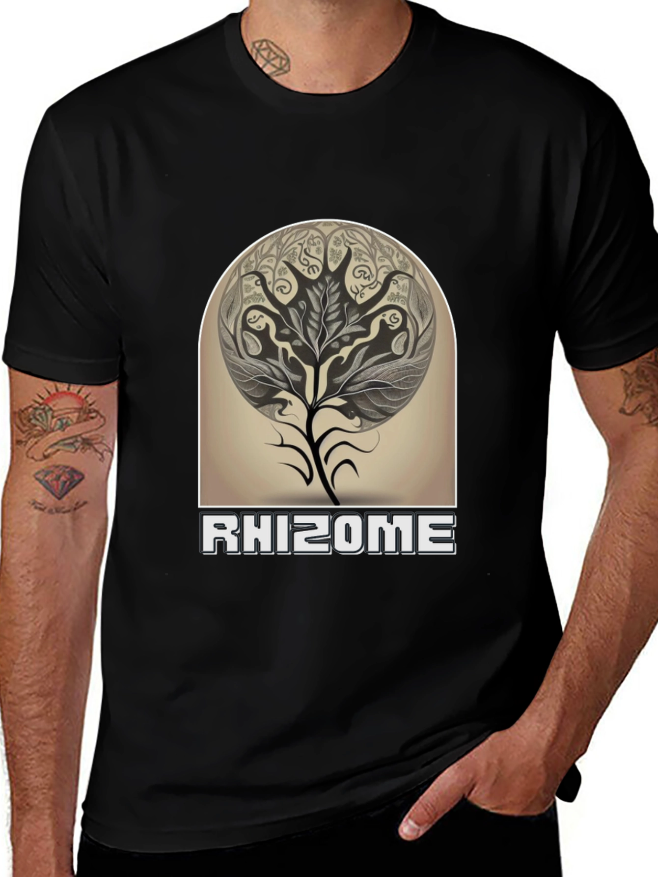 Rhizome Tee - Artistic Tree Graphic