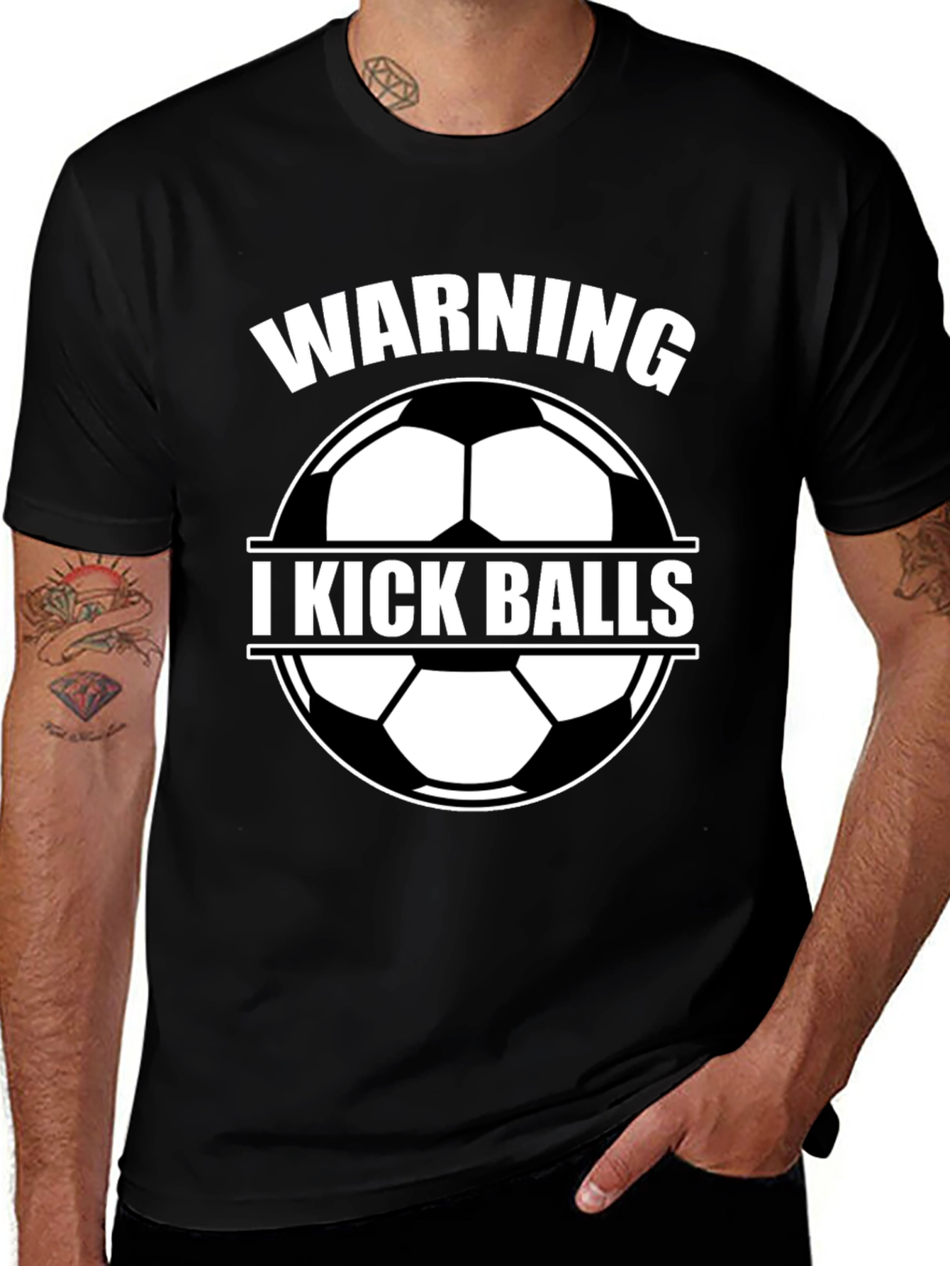 Variant 25 of Warning I Kick Balls T-Shirt