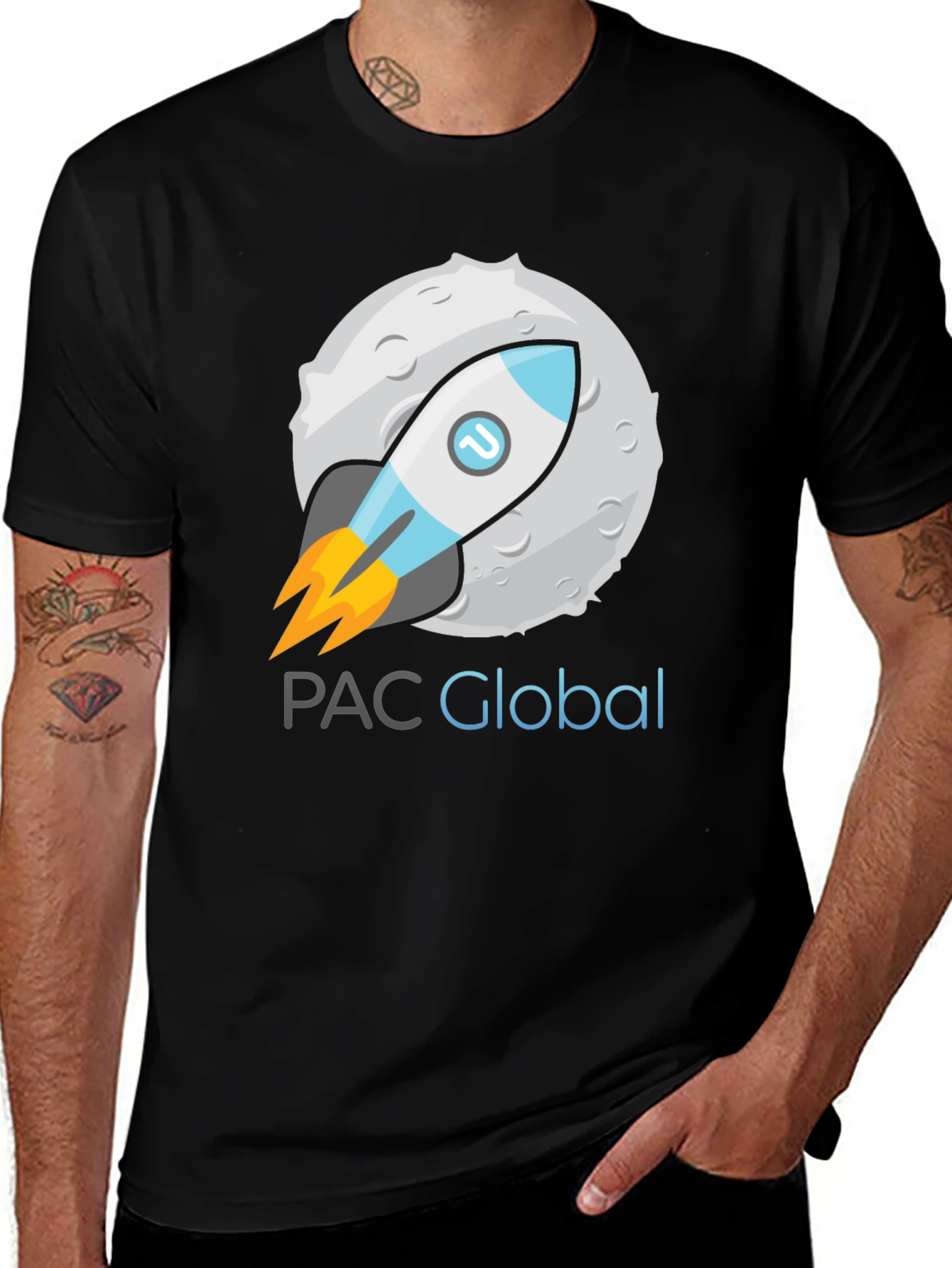 Variant 15 of PAC Global Rocket T-Shirt - Black Cotton Blend