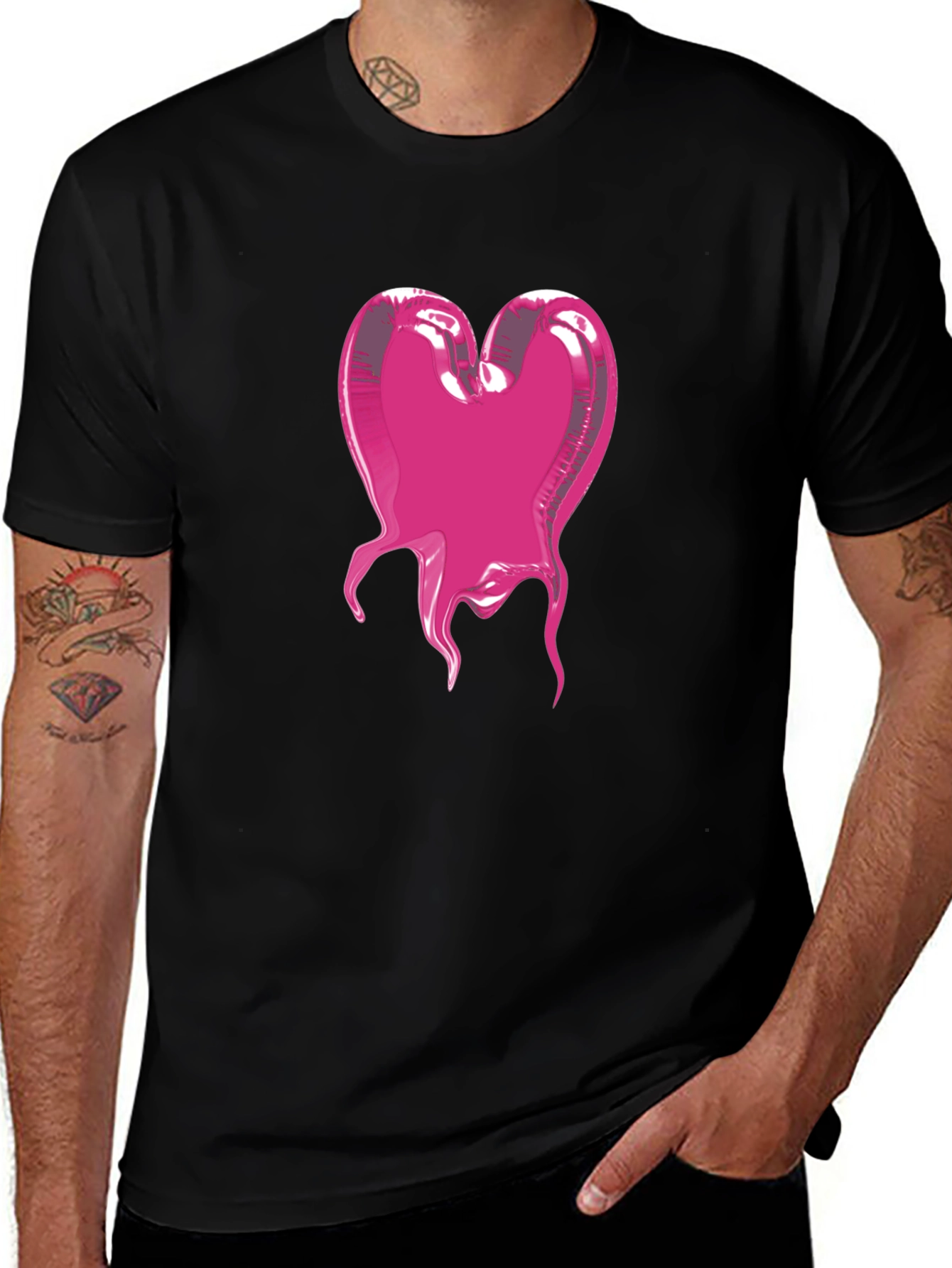 Variant 21 of Heart Blob Graphic Tee - Modern Black T-Shirt