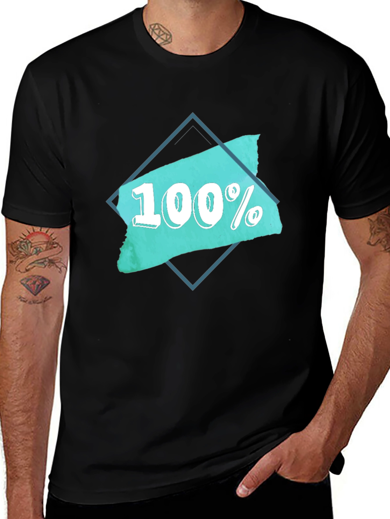 Variant 19 of 100% Graphic Tee - Black Cotton T-Shirt