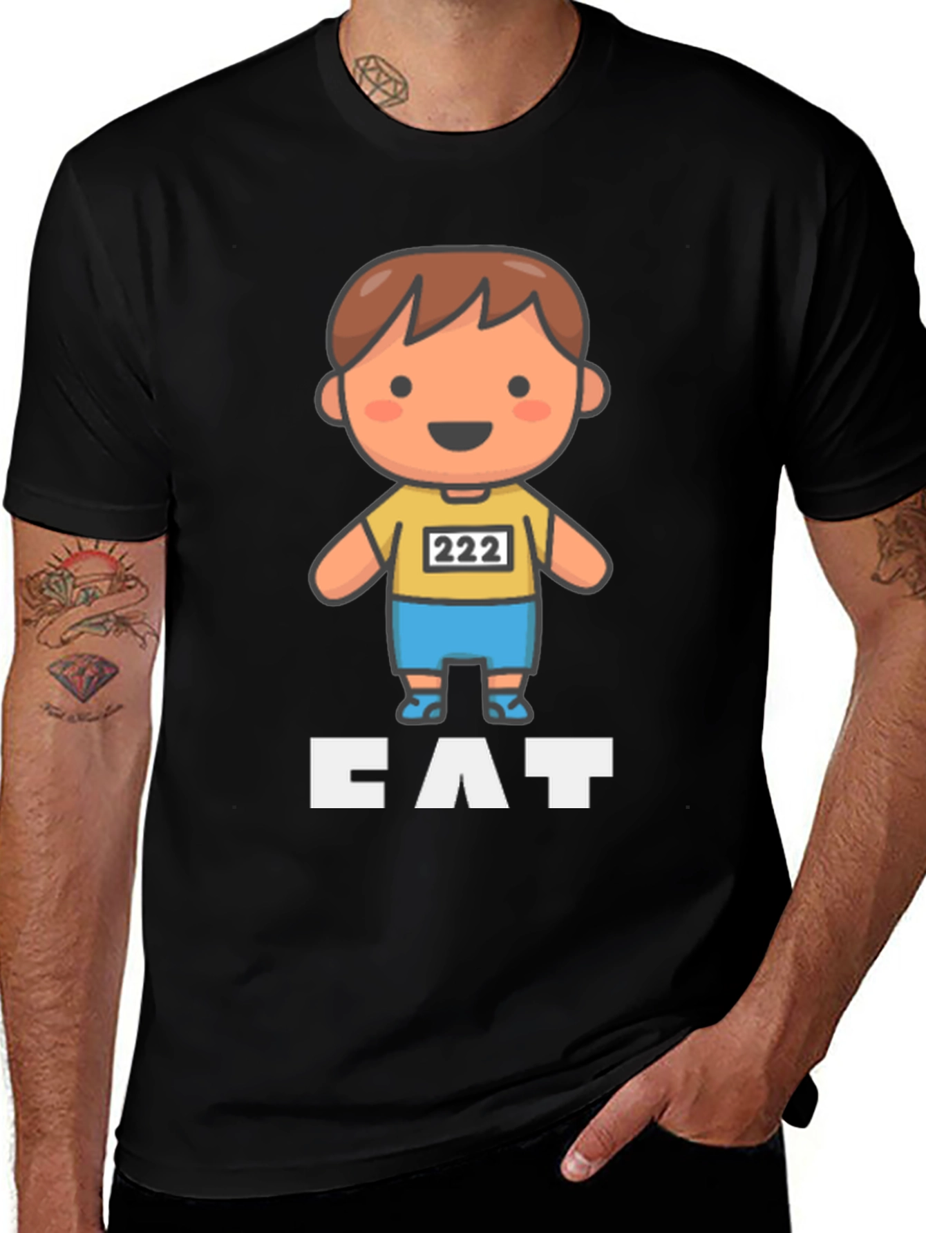 Cartoon Runner T-Shirt - CAT - Funny Athletic Design