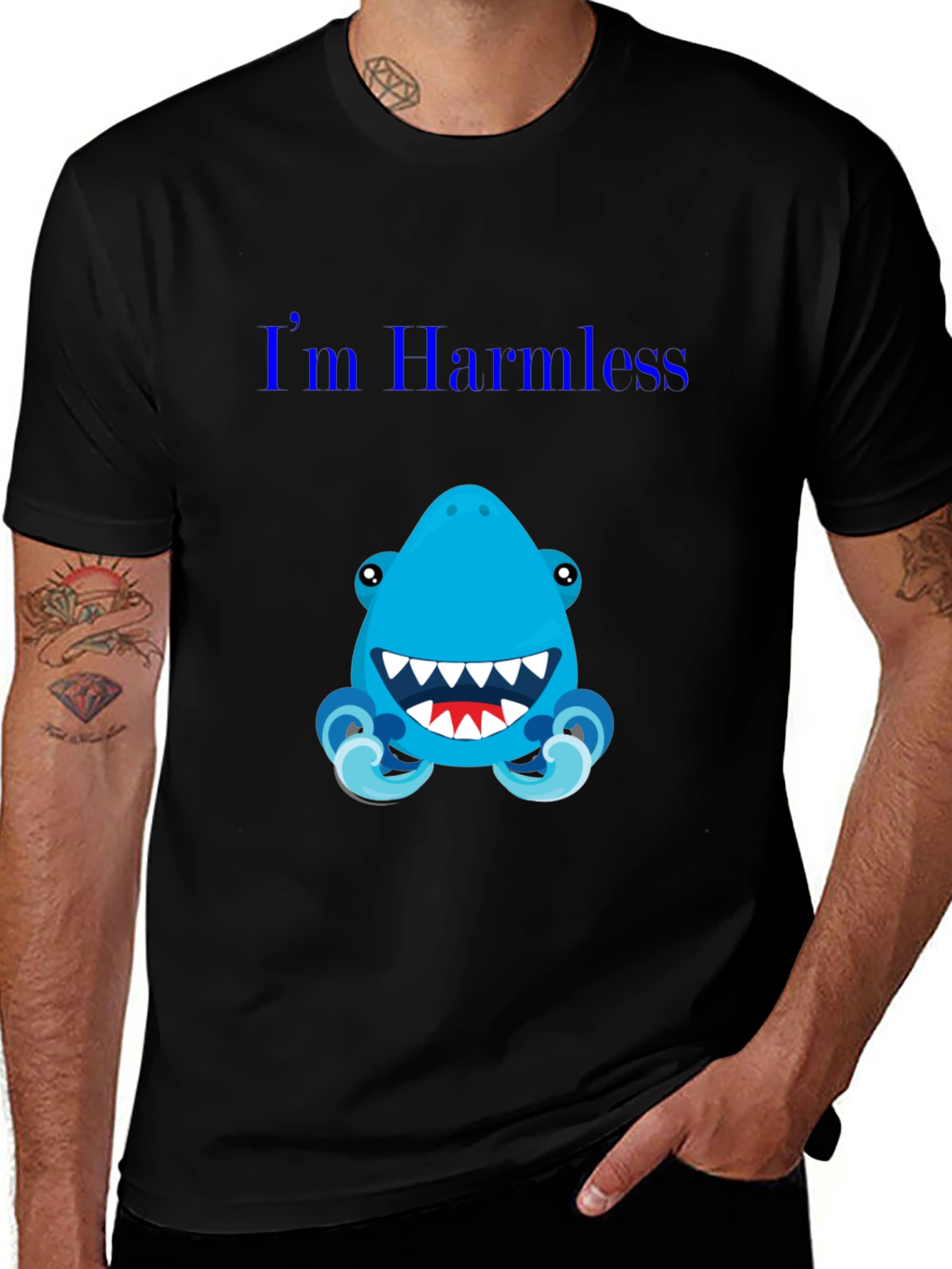 Variant 21 of I'm Harmless Blue Shark Graphic T-Shirt