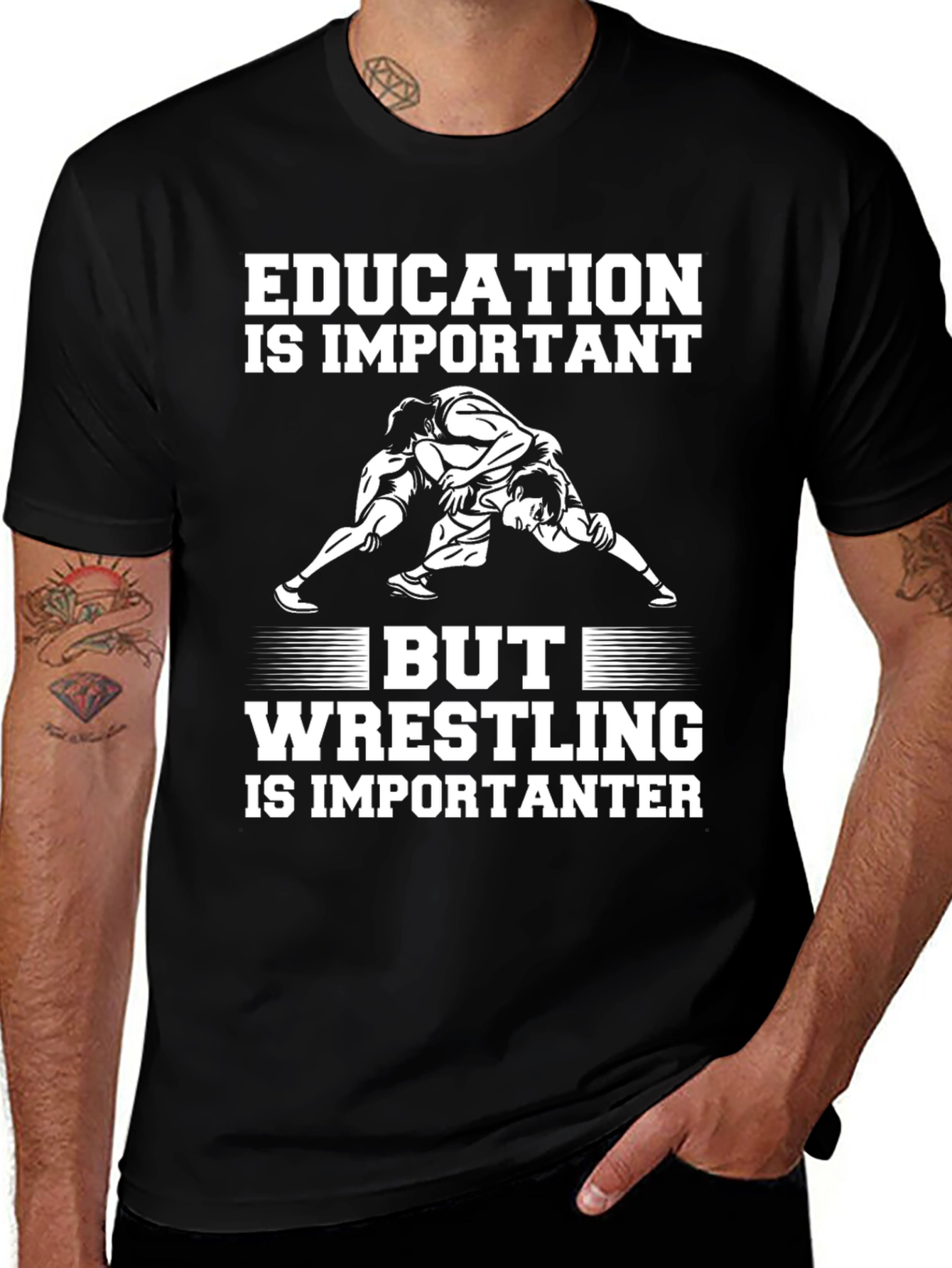 Variant 12 of Education vs Wrestling T-Shirt