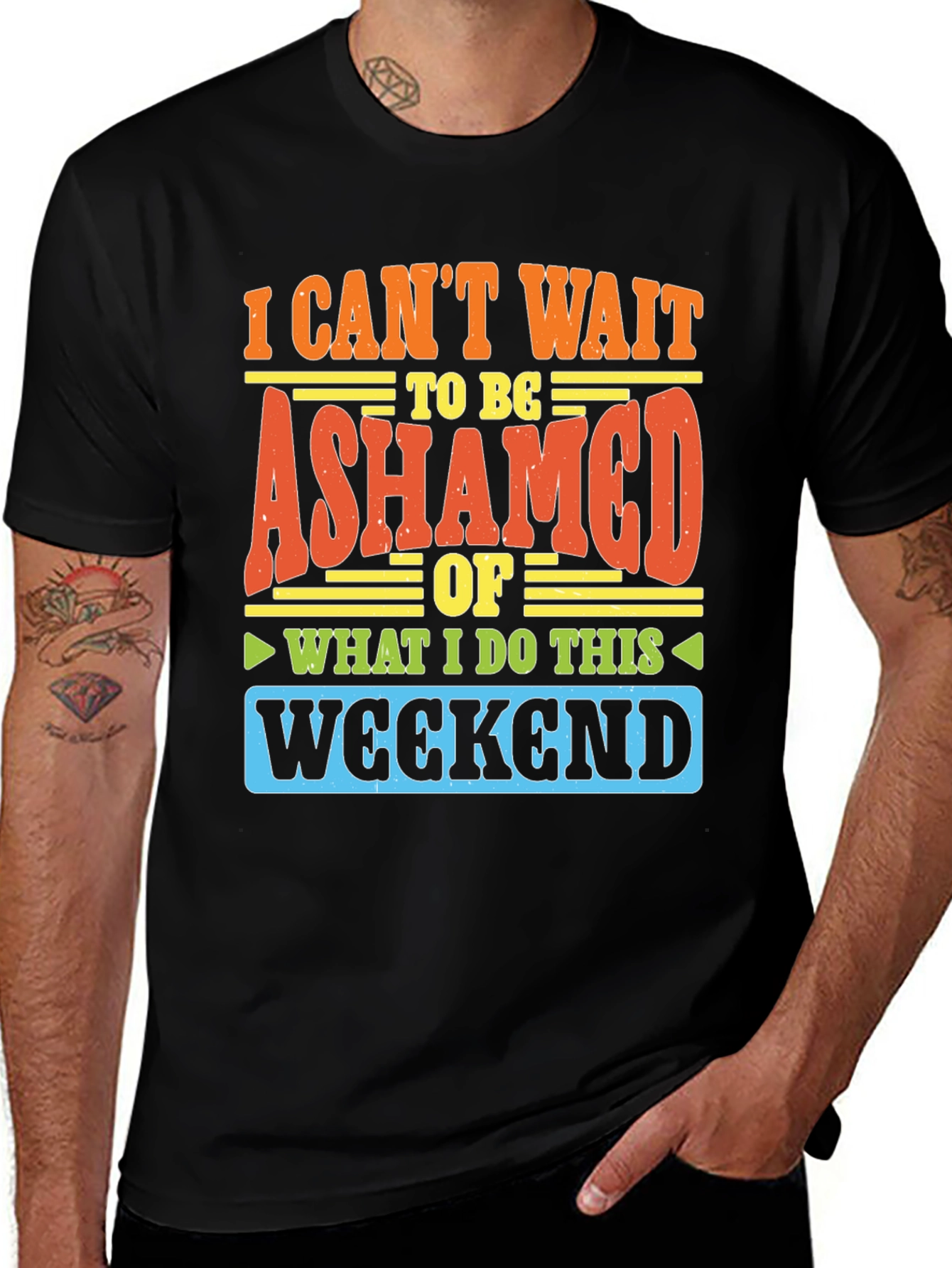 Variant 21 of Ashamed Weekend T-Shirt - Black