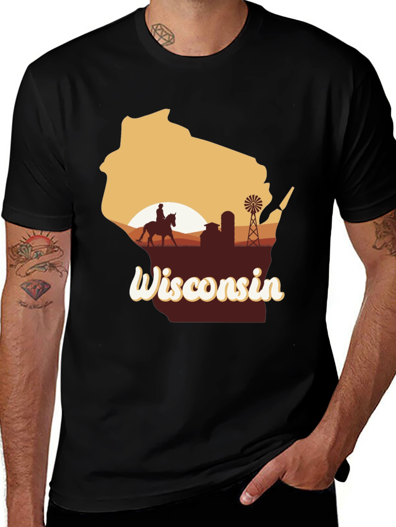 Wisconsin Graphic Tee - Vintage Farm Design
