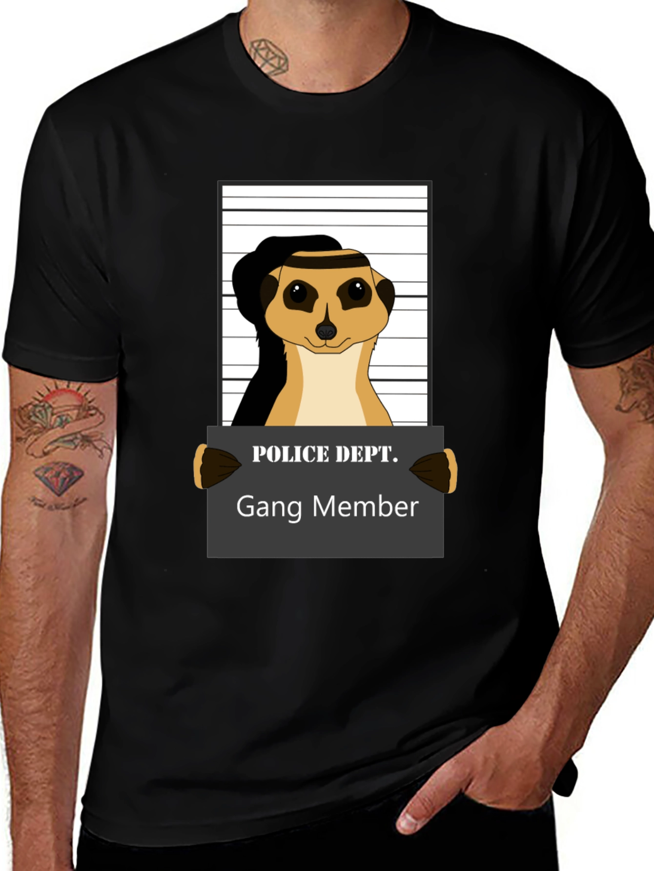 Variant 21 of Gang Member Meerkat T-Shirt - Novelty Animal Tee