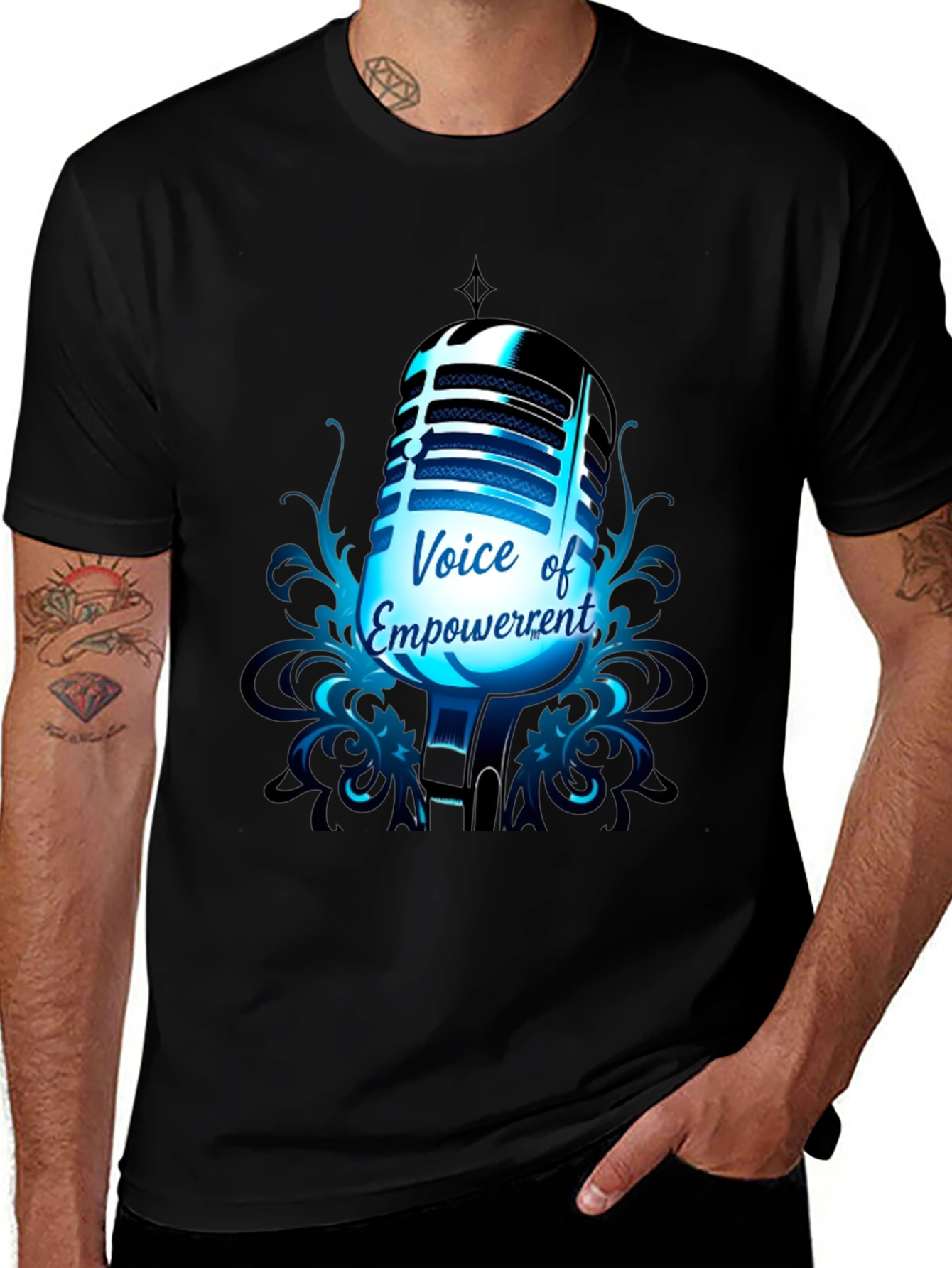 Variant 2 of Voice of Empowerment T-Shirt: Retro Microphone Graphic Tee
