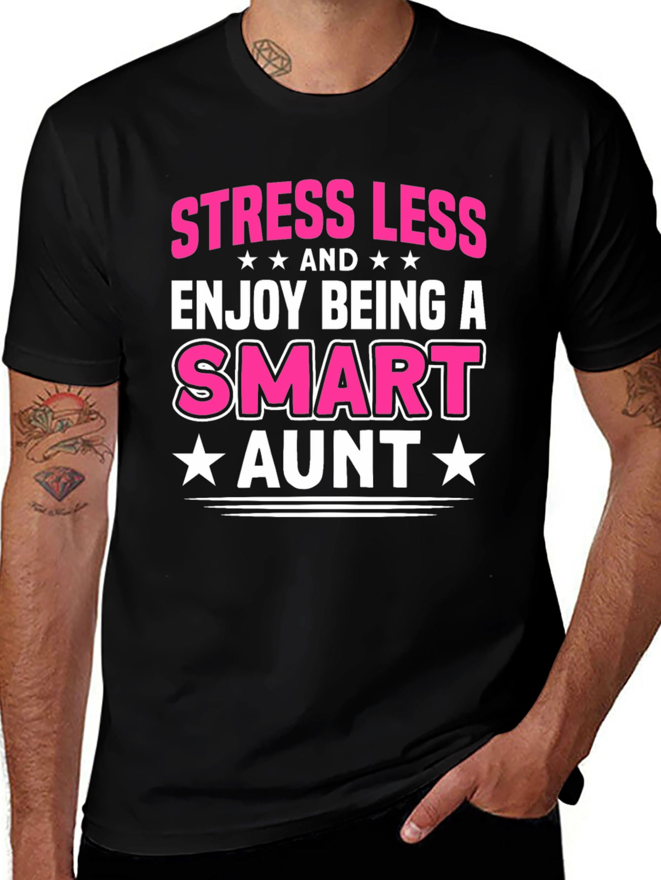 Variant 18 of Smart Aunt T-Shirt - Stress Less & Enjoy Being A Smart Aunt