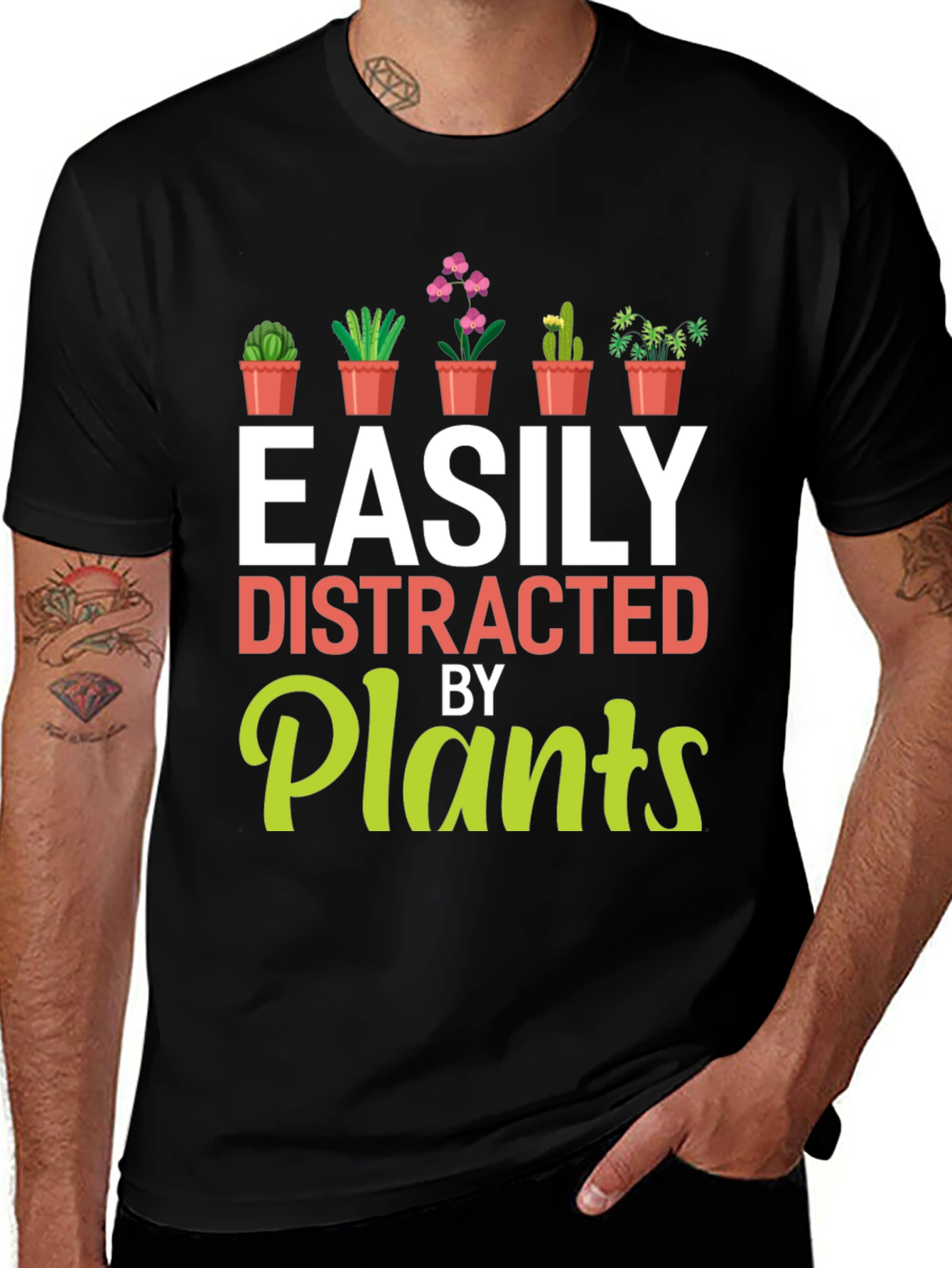 Variant 7 of Easily Distracted by Plants Graphic T-Shirt