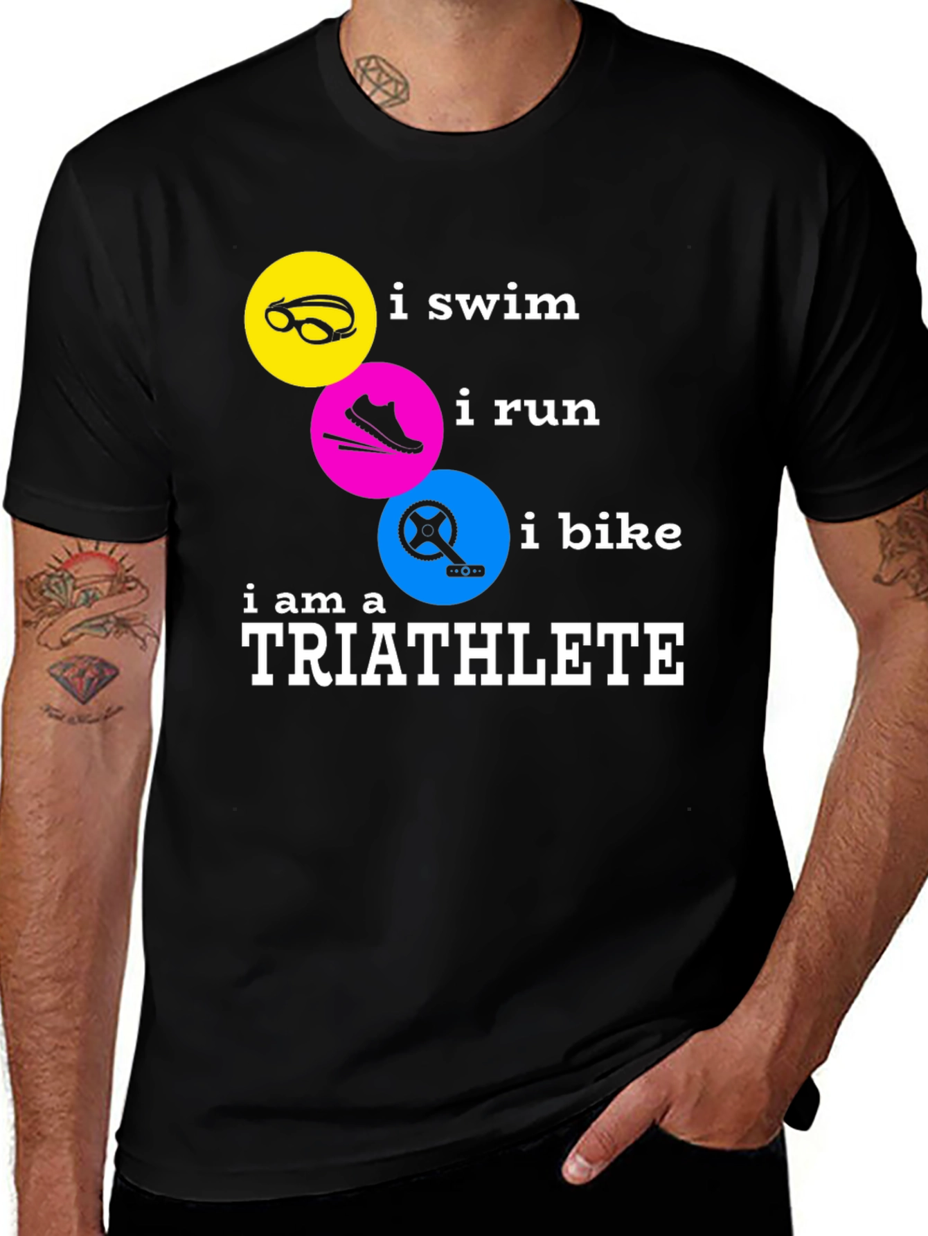 Variant 6 of Triathlete T-Shirt - Swim, Run, Bike
