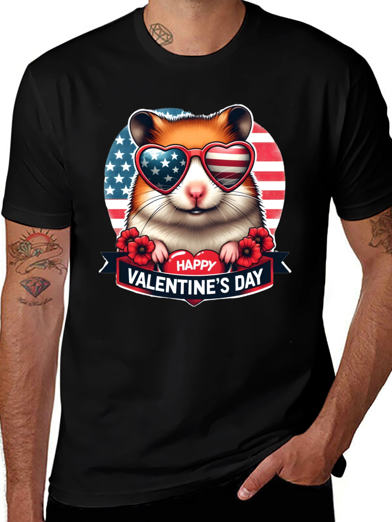 Variant 9 of Patriotic Hamster Valentine's Day T-Shirt