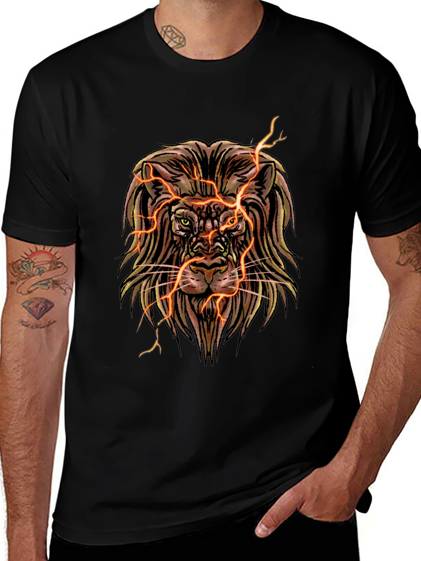 Variant 28 of Electric Lion Graphic T-Shirt - Black