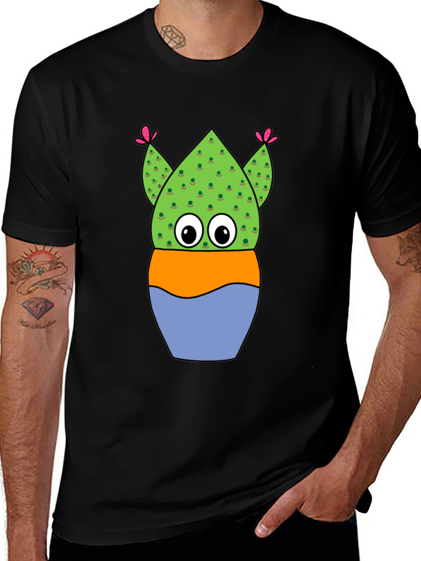 Cartoon Cactus Tee - Whimsical Plant Lover Shirt