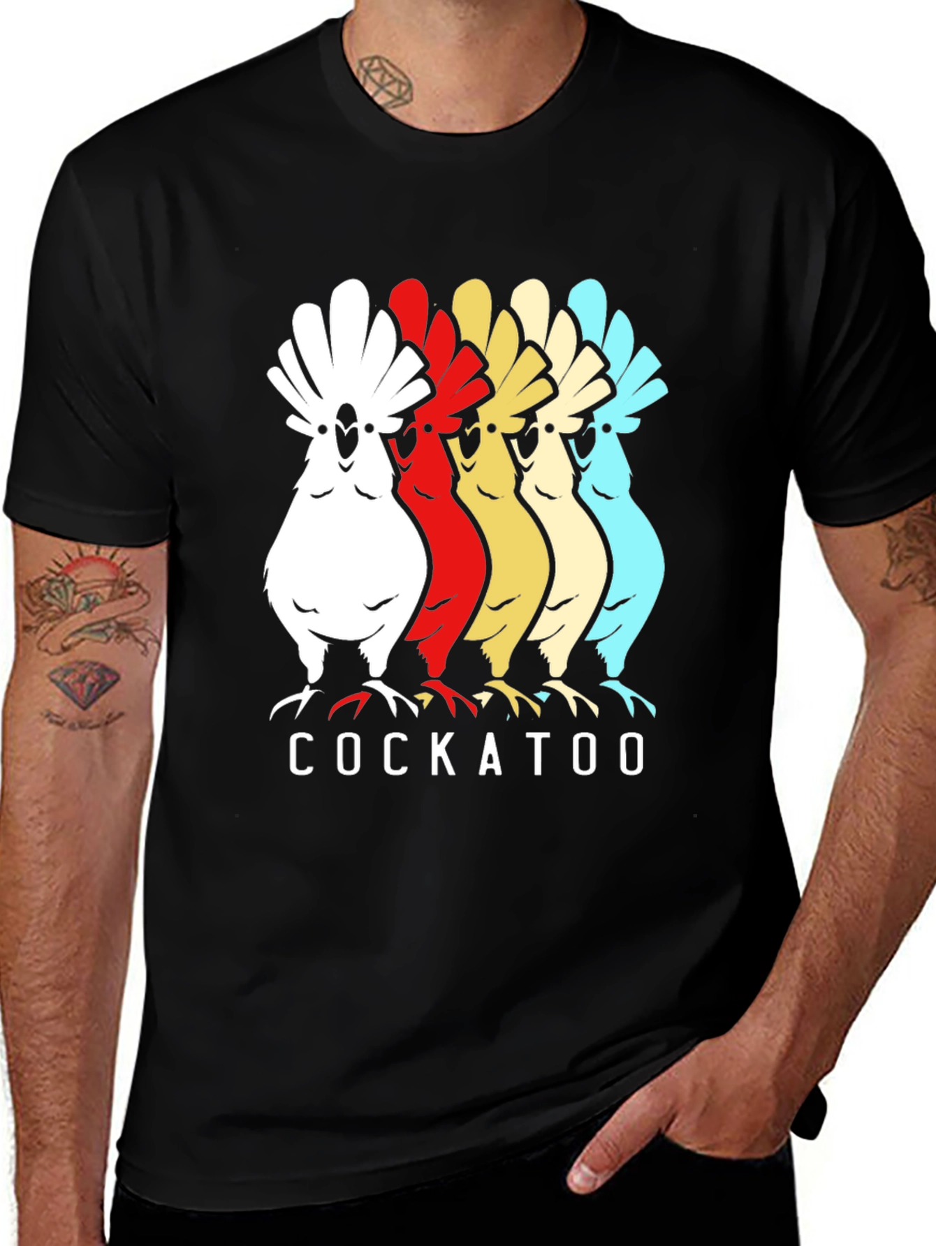 Variant 4 of Cockatoo Graphic Tee - Fun Colorful Bird Design