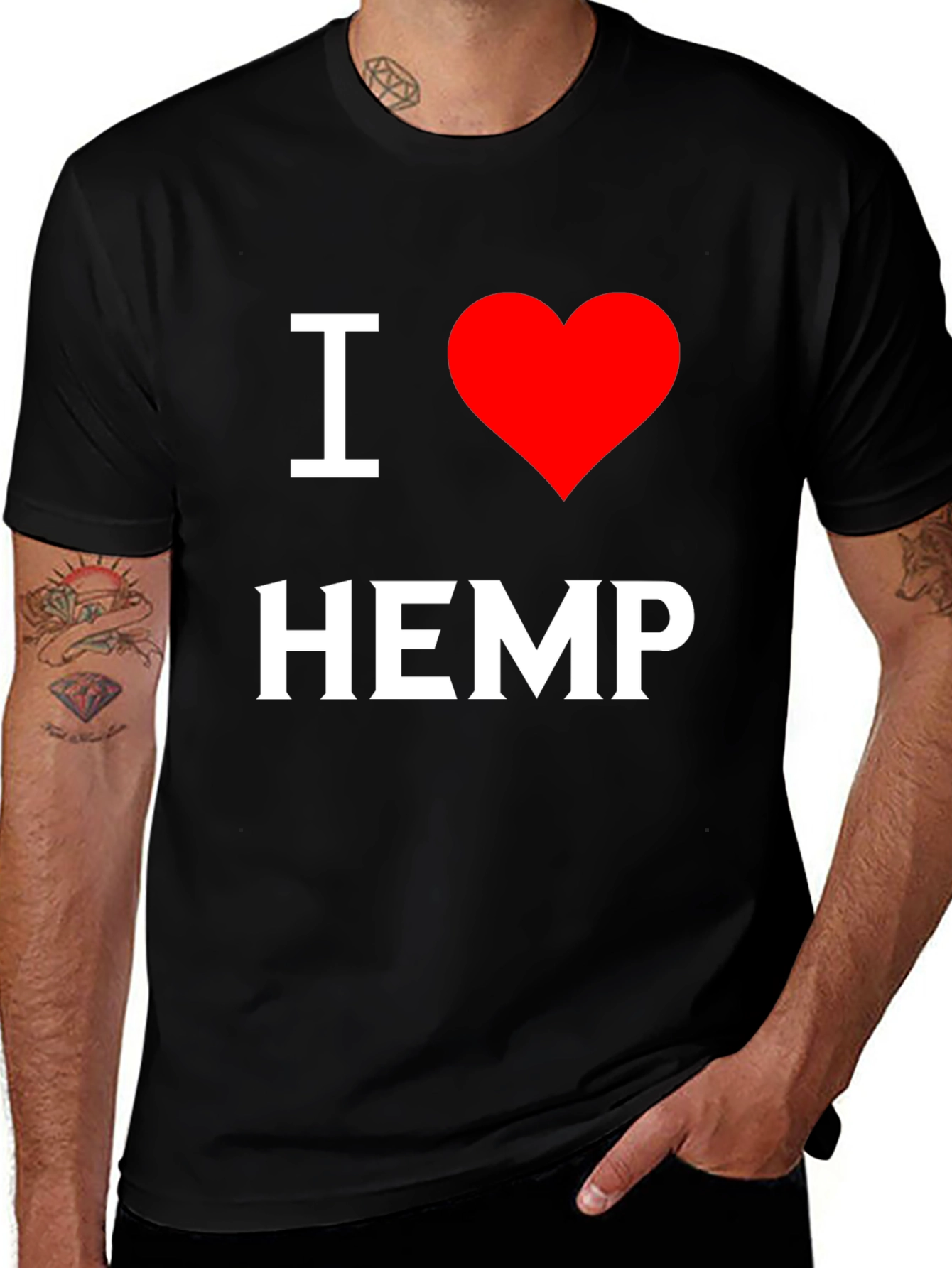 Variant 3 of I Love Hemp T-Shirt - Black