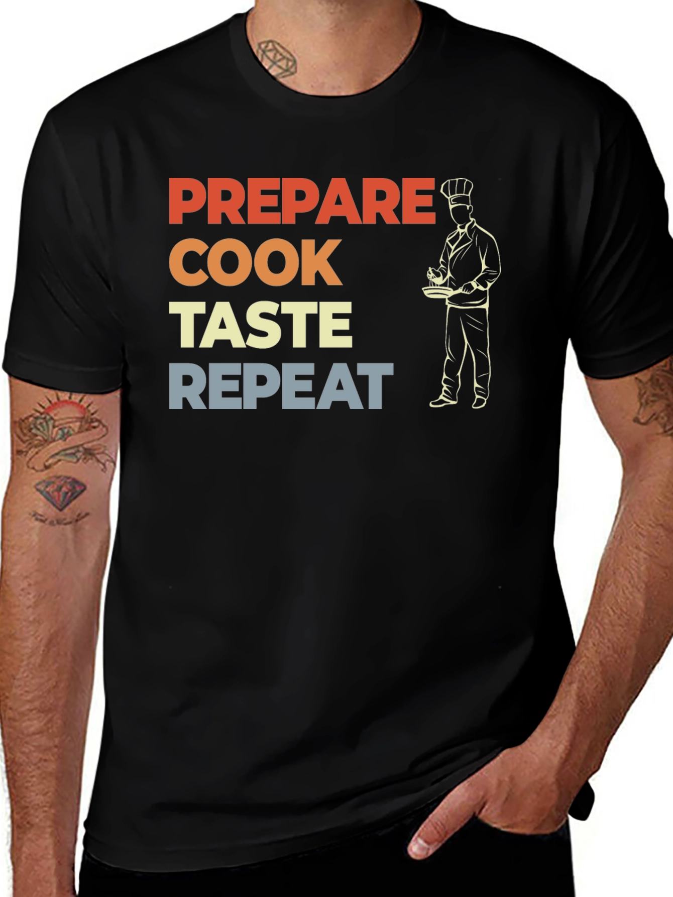Prepare Cook Taste Repeat Chef T-Shirt