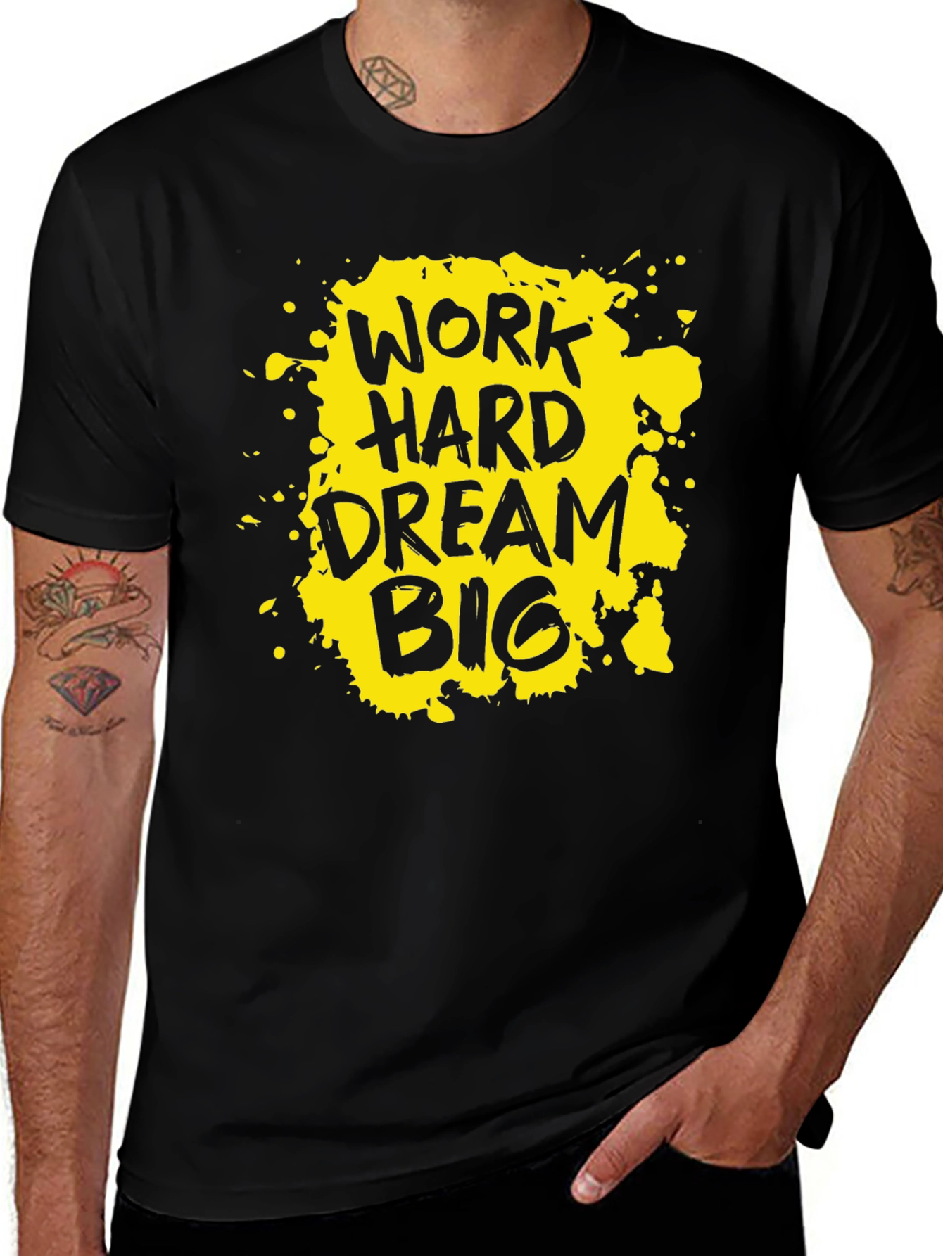 Variant 16 of Work Hard Dream Big Black T-Shirt