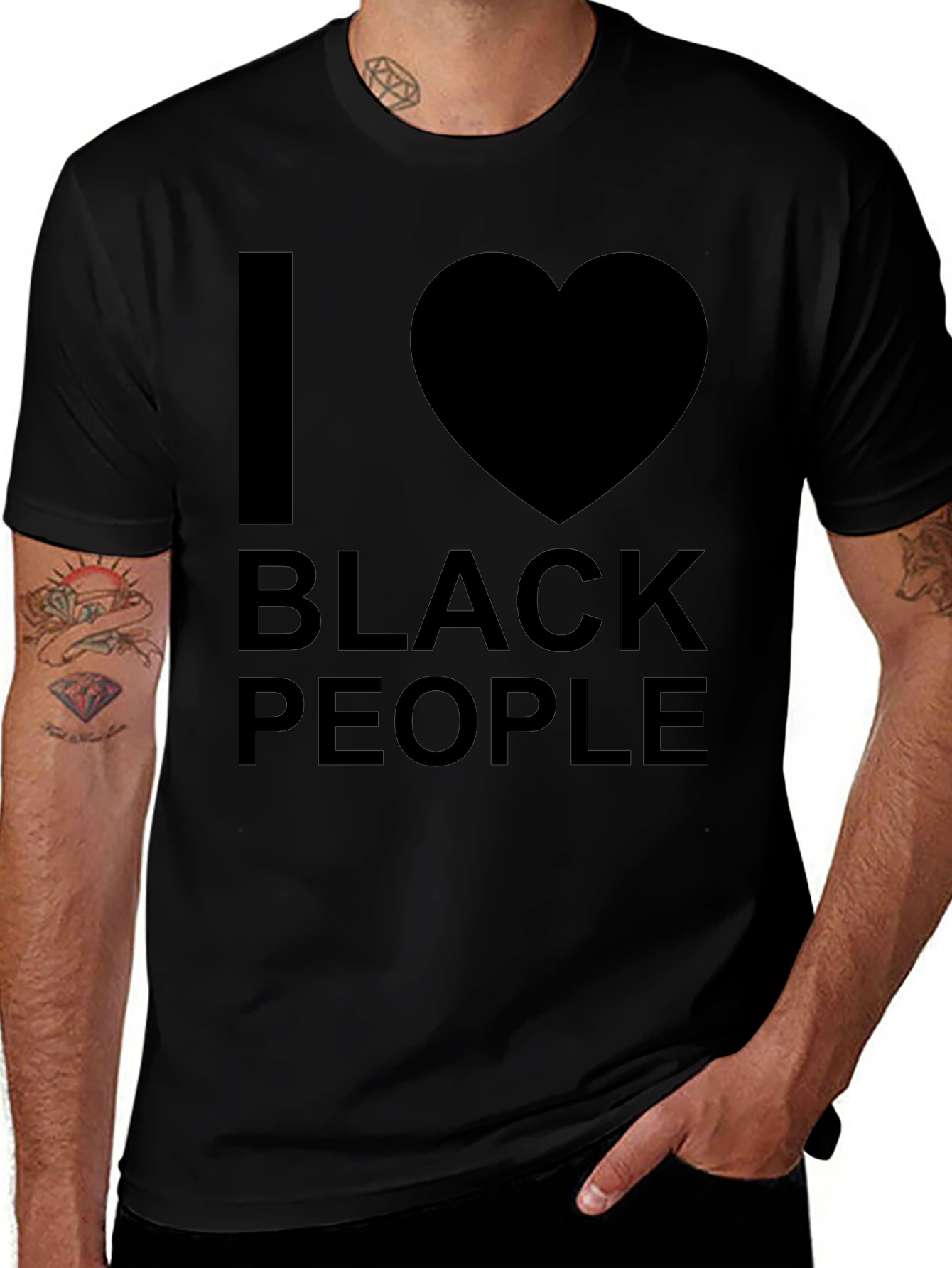 Variant 26 of I Heart Black People T-Shirt - Black Graphic Tee