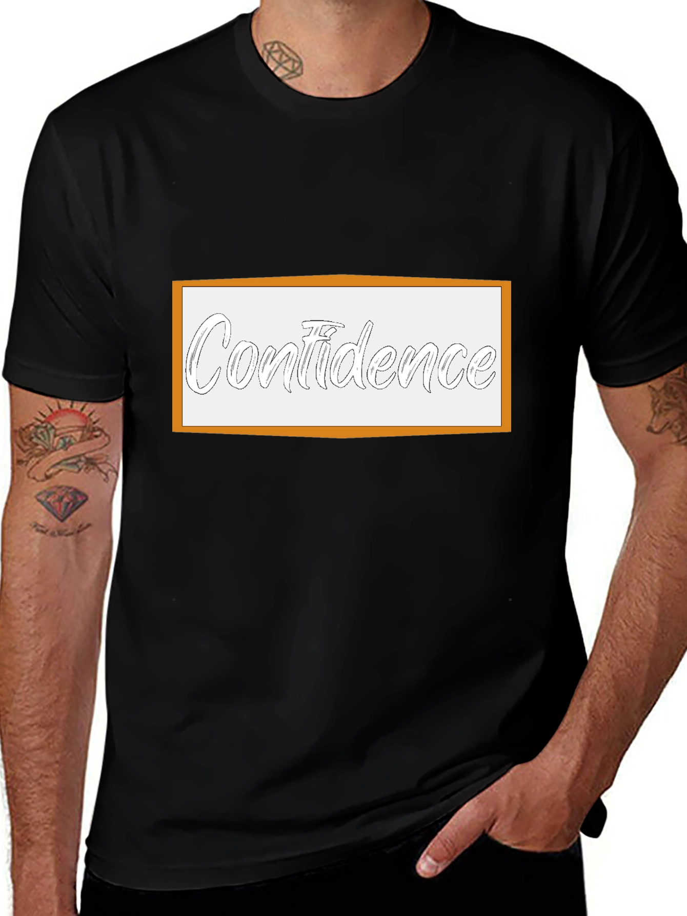 Variant 5 of Confidence T-Shirt - Black Tee with Graphic Print