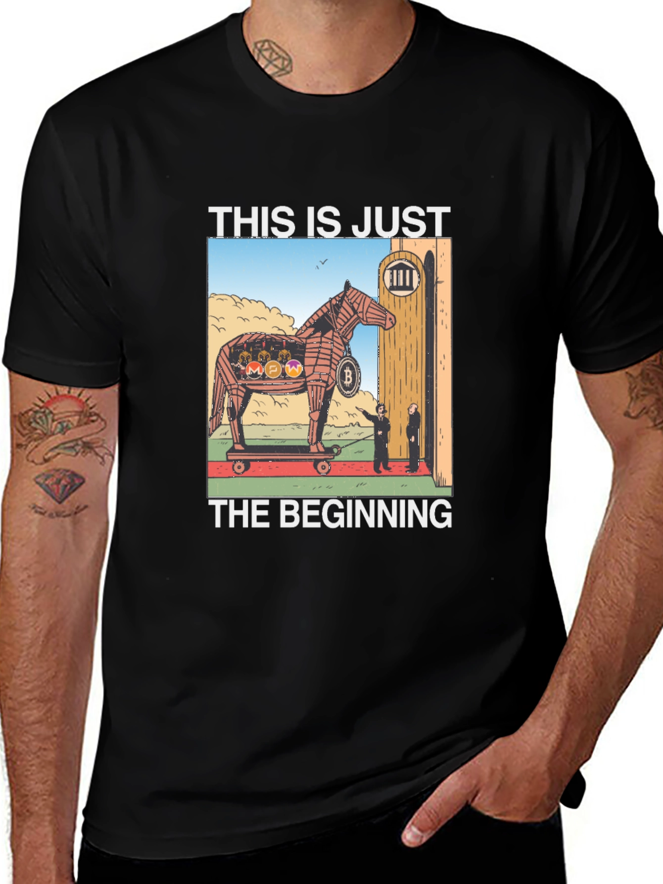 Variant 26 of Cryptocurrency Trojan Horse Graphic Tee