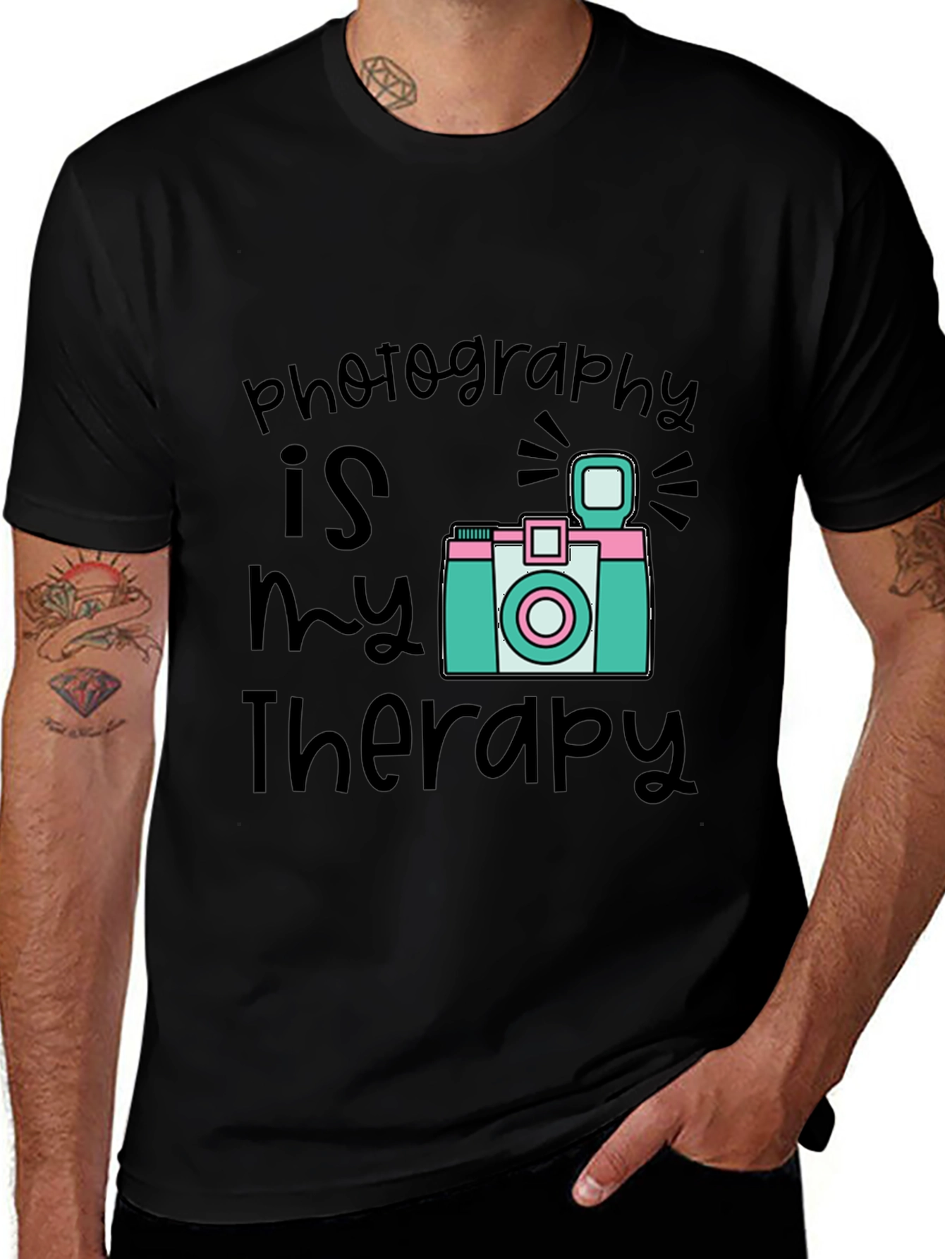 Variant 15 of Photography is My Therapy Black T-Shirt