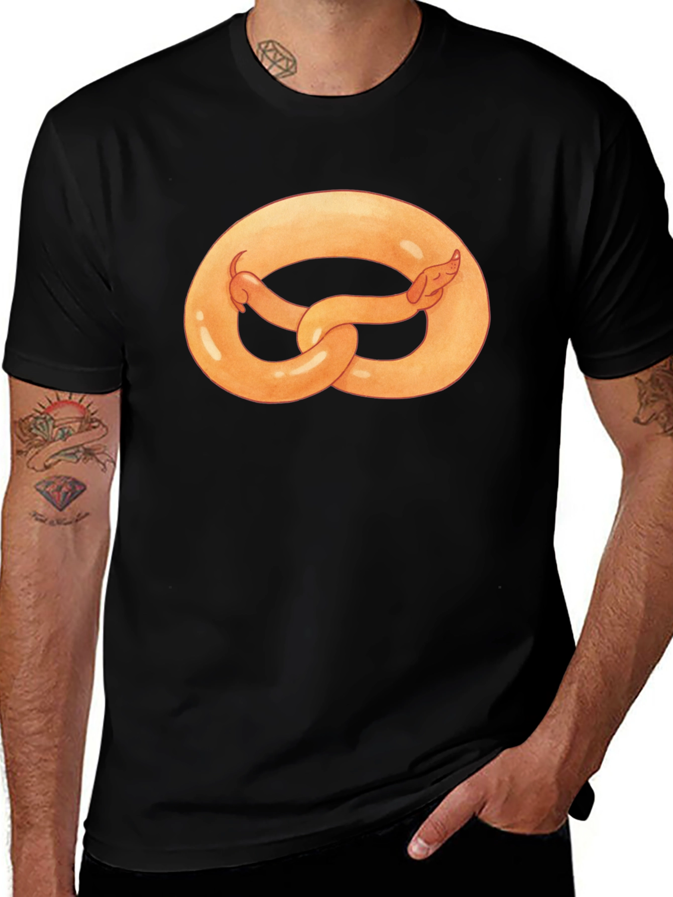 Variant 16 of Pretzel Dog Graphic Tee - Unique Novelty T-Shirt