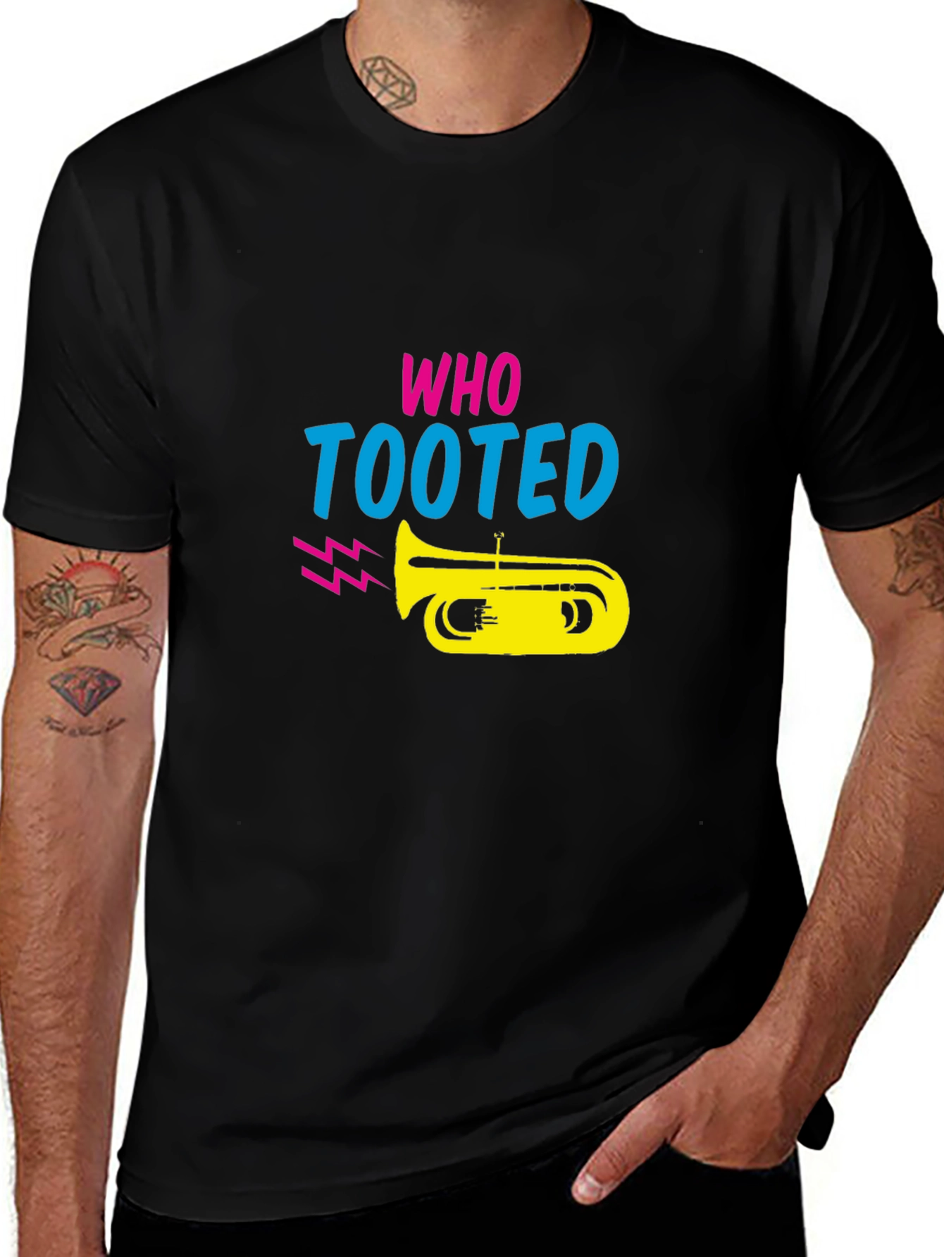 Variant 16 of Who Tooted T-Shirt - Funny Music Graphic Tee