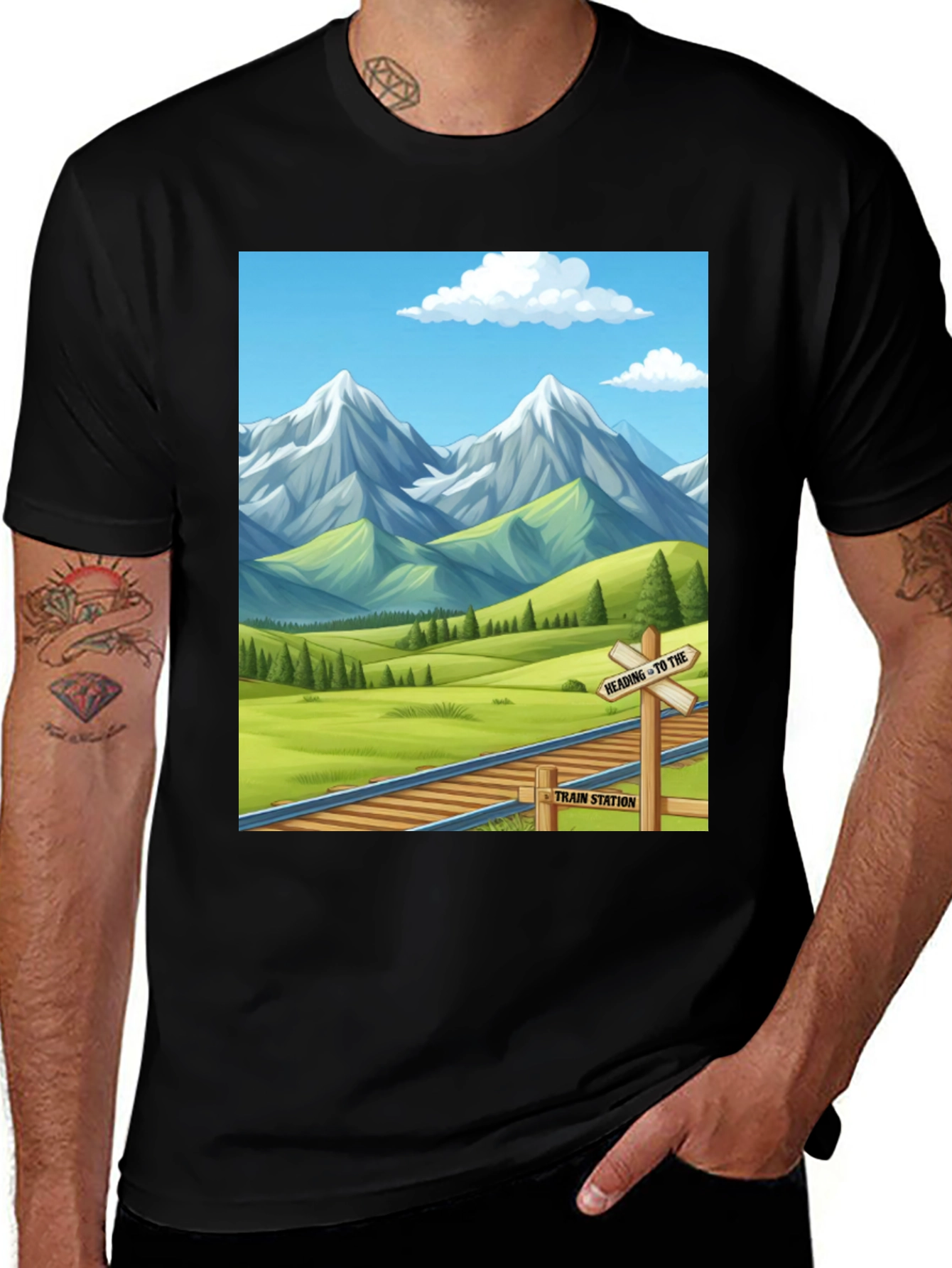Variant 3 of Scenic Mountain Train T-Shirt