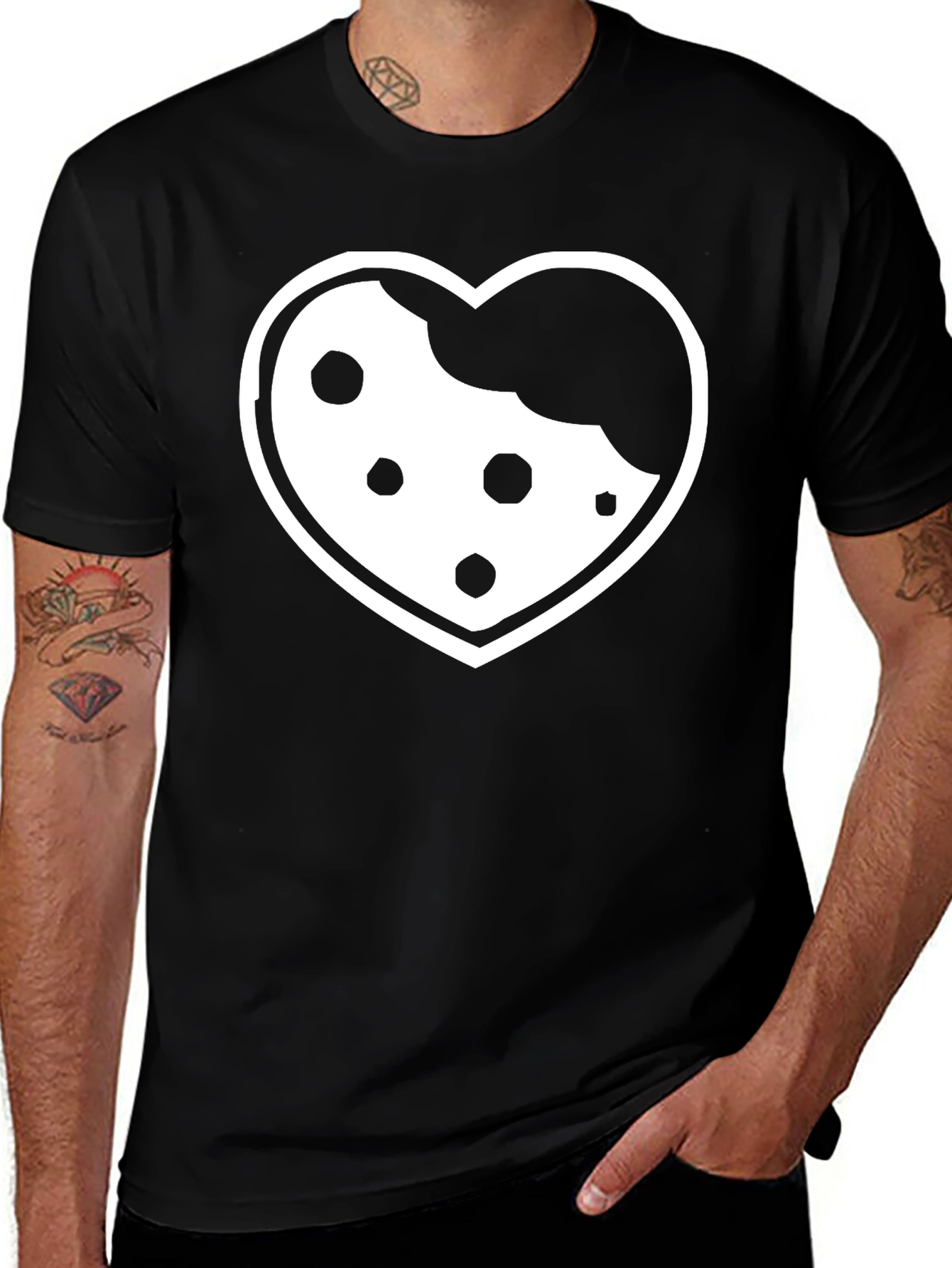 Variant 29 of Cookie Heart Bite Black T-Shirt